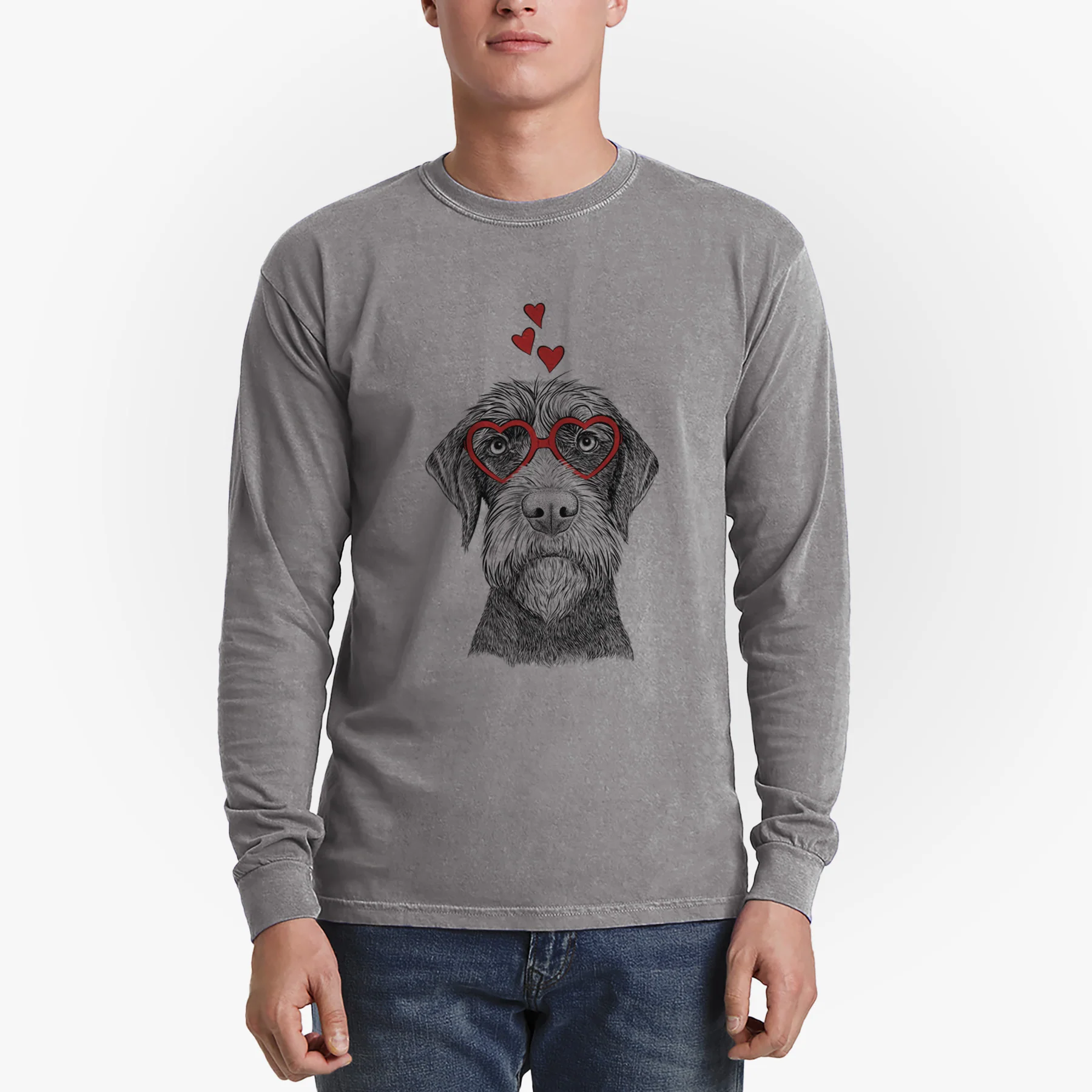 Valentine Oakley the Pudelpointer - Heavyweight 100% Cotton Long Sleeve - Image 4