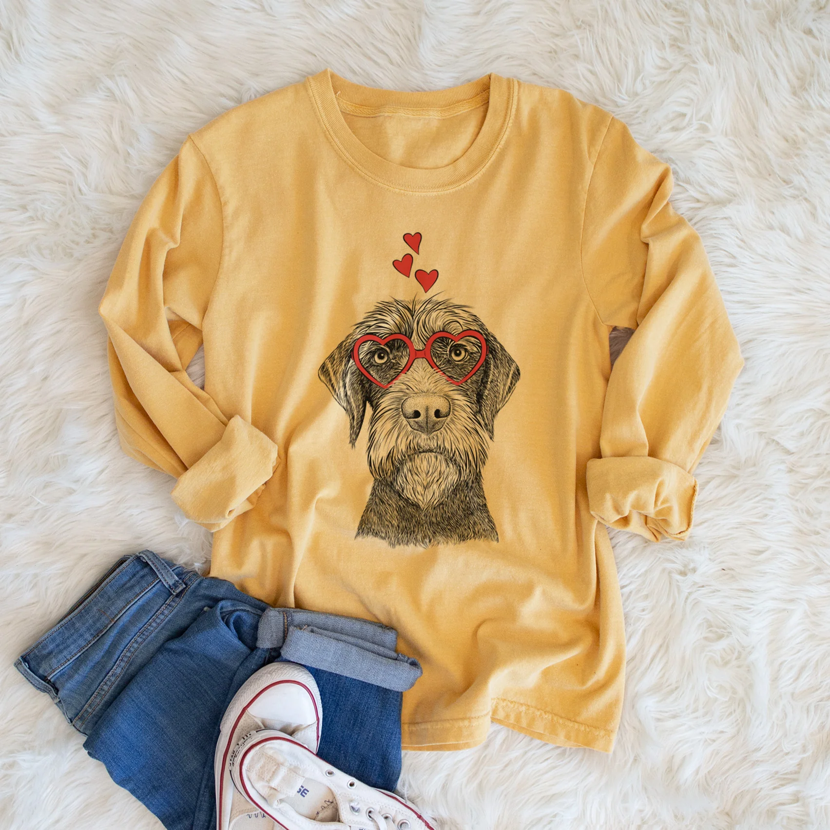 Valentine Oakley the Pudelpointer - Heavyweight 100% Cotton Long Sleeve - Image 5