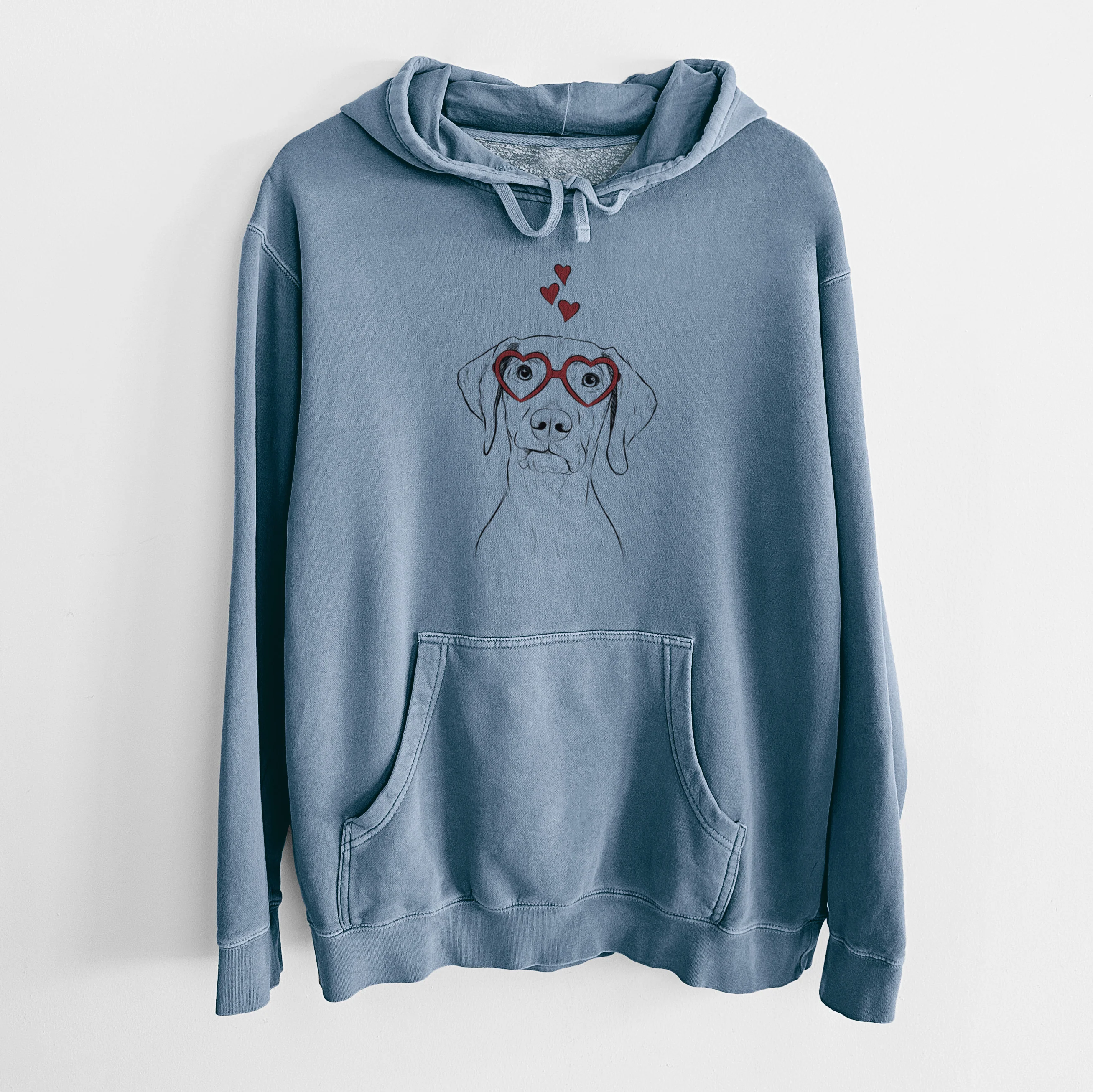 Valentine Pawley the Vizsla - Unisex Pigment Dyed Hoodie - Image 6