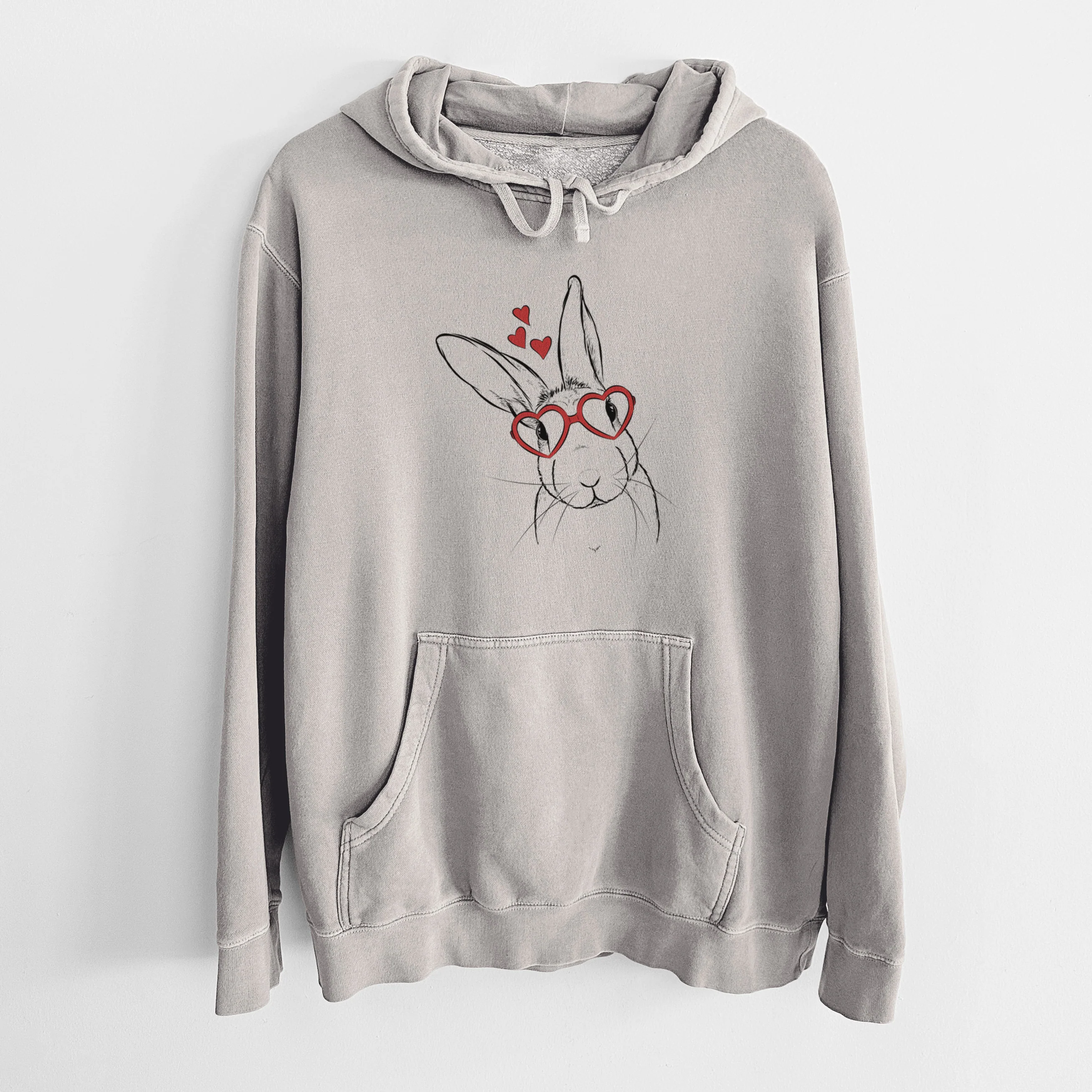 Valentine Penny the Belgian Hare - Unisex Pigment Dyed Hoodie - Image 5