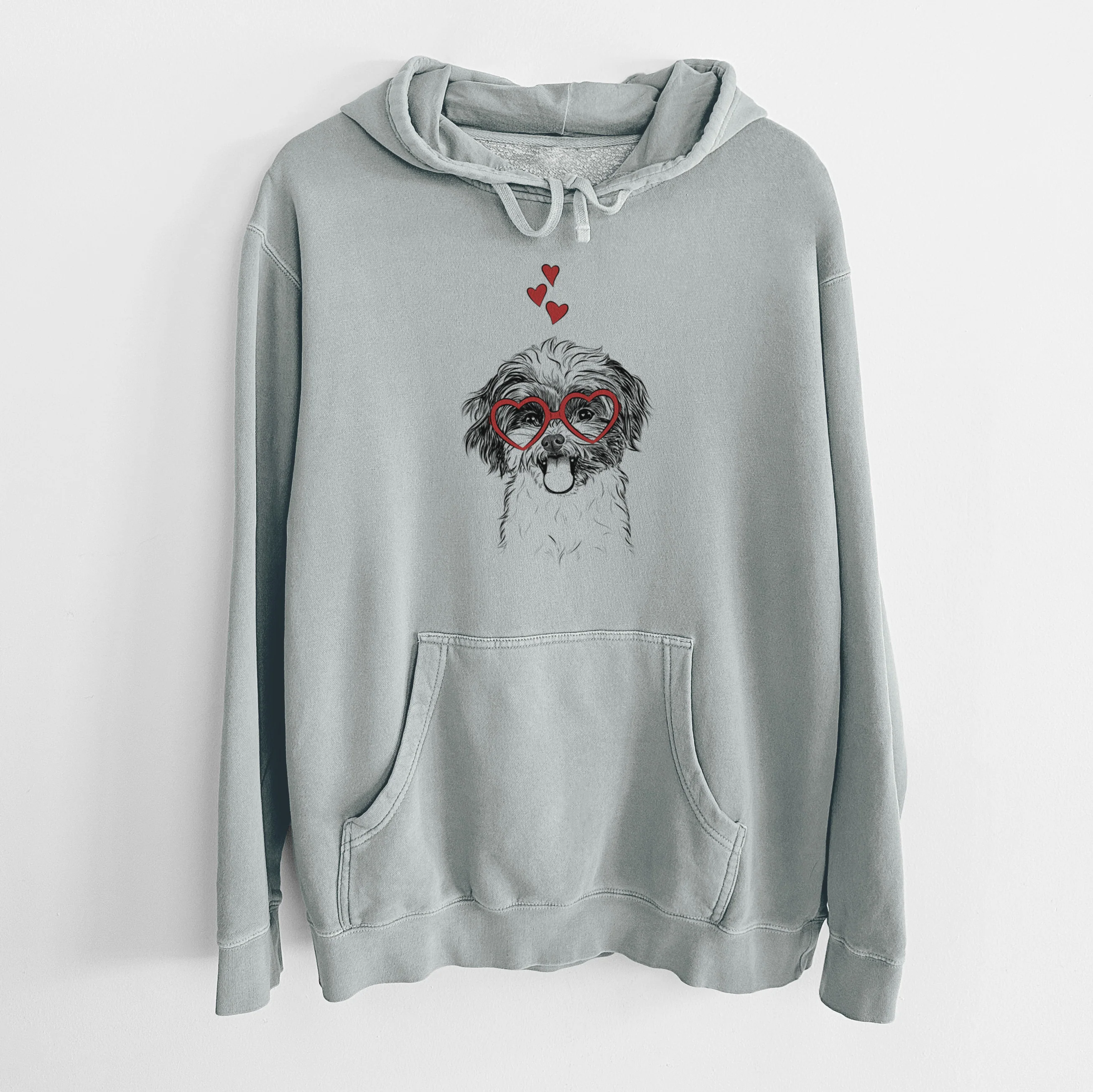 Valentine Pepper the Shihpoo - Unisex Pigment Dyed Hoodie - Image 7