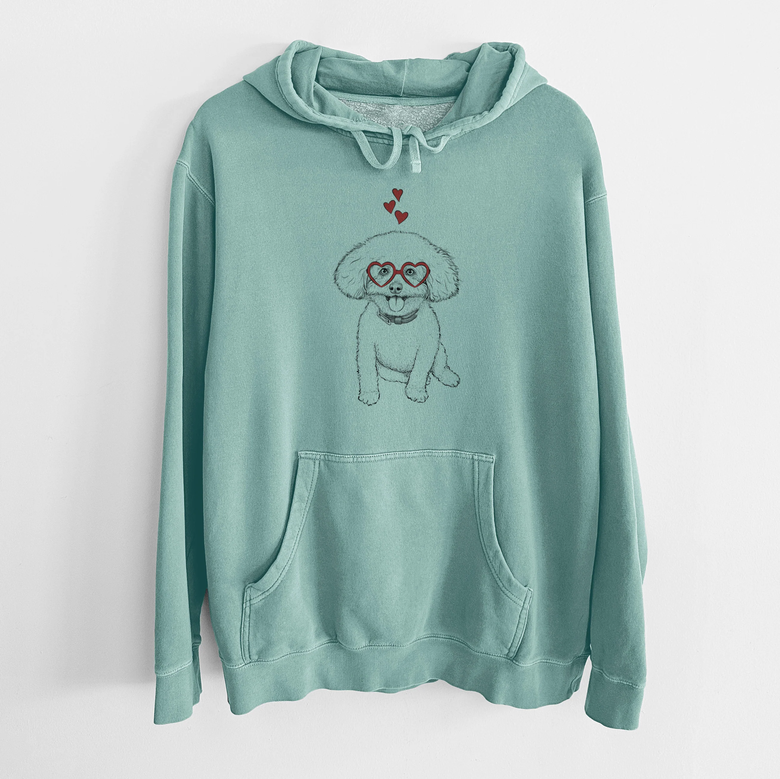 Valentine Peyton the Bichon Frise - Unisex Pigment Dyed Hoodie - Image 11