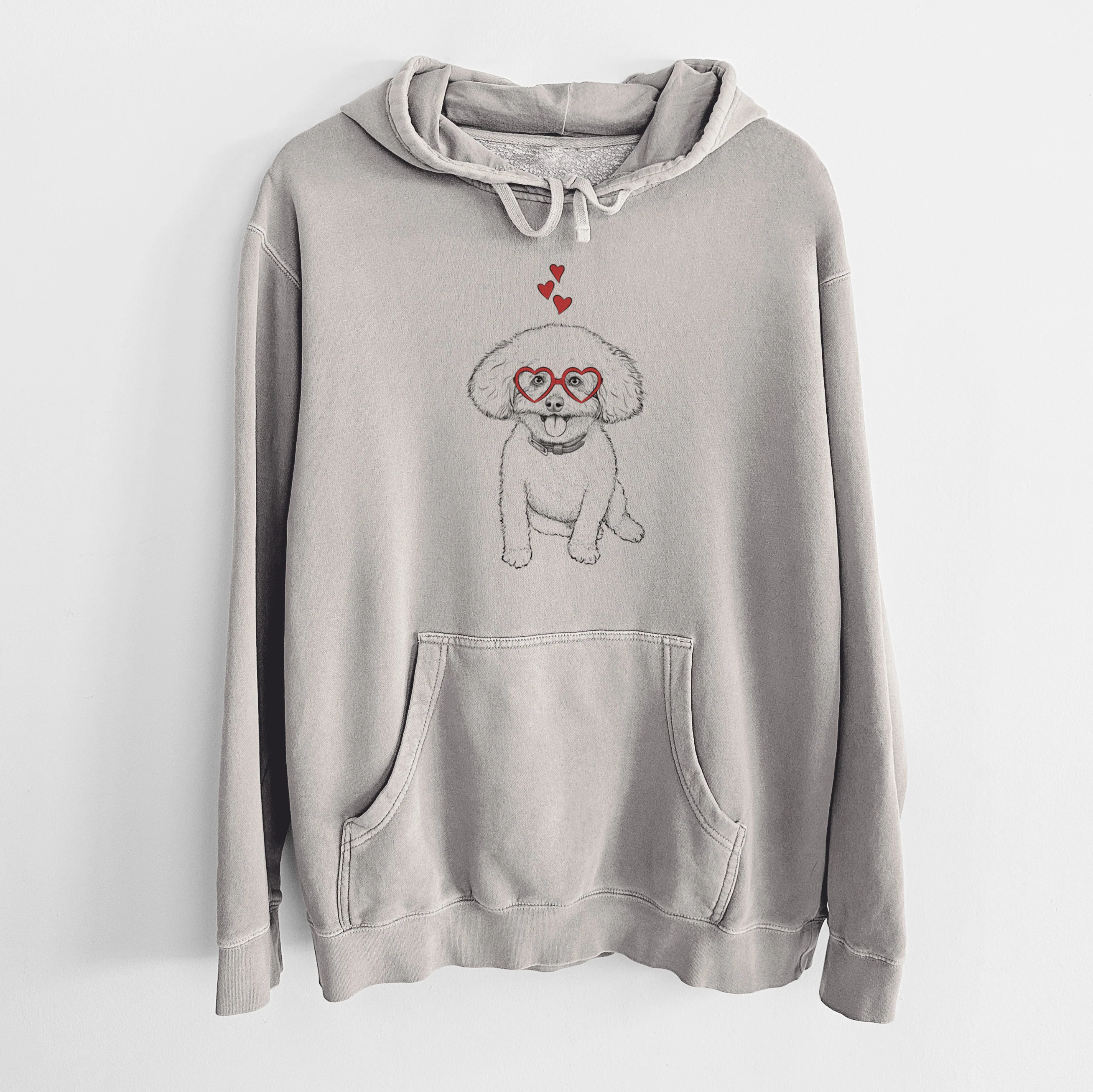 Valentine Peyton the Bichon Frise - Unisex Pigment Dyed Hoodie - Image 6