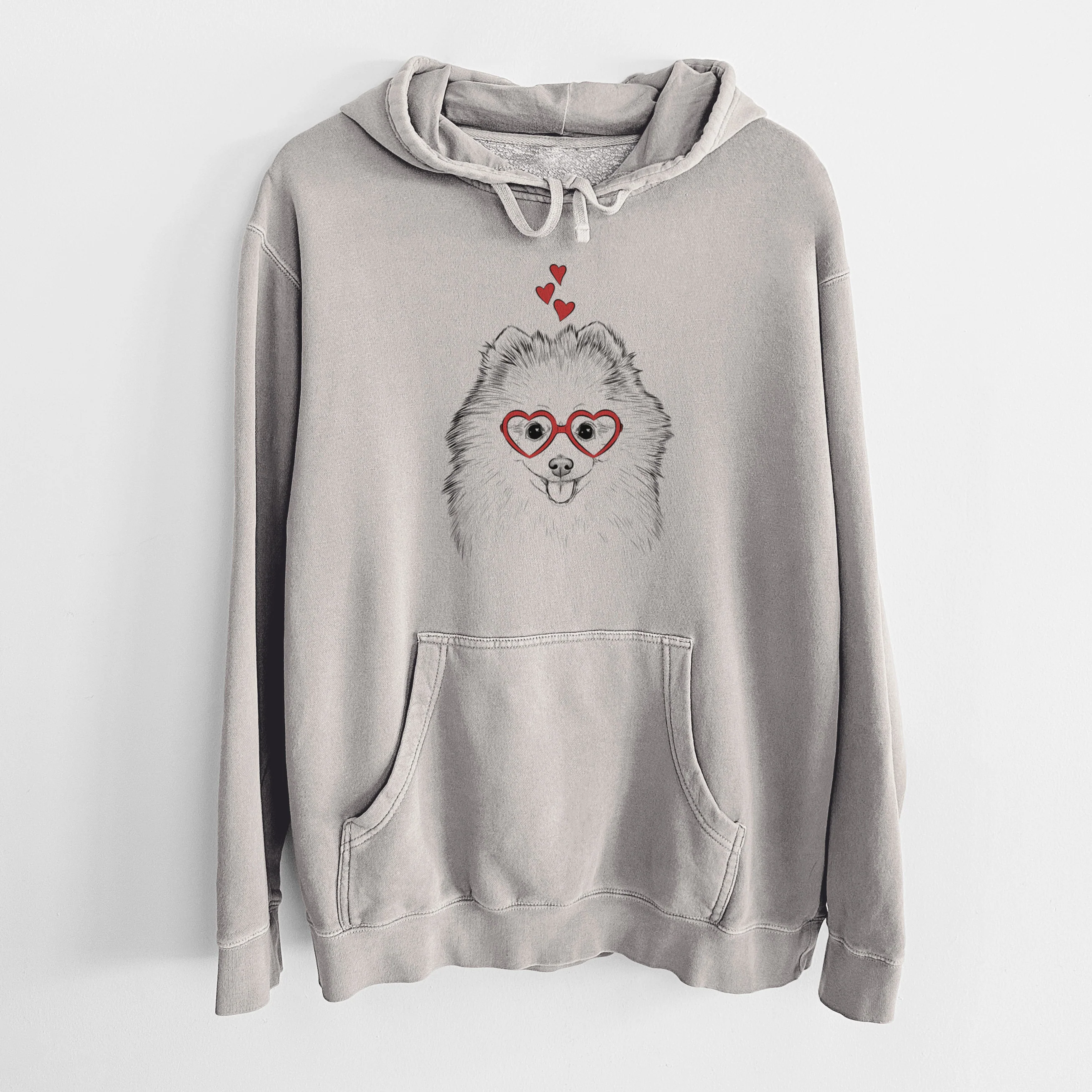 Valentine Piper Jo the Pomeranian - Unisex Pigment Dyed Hoodie - Image 5
