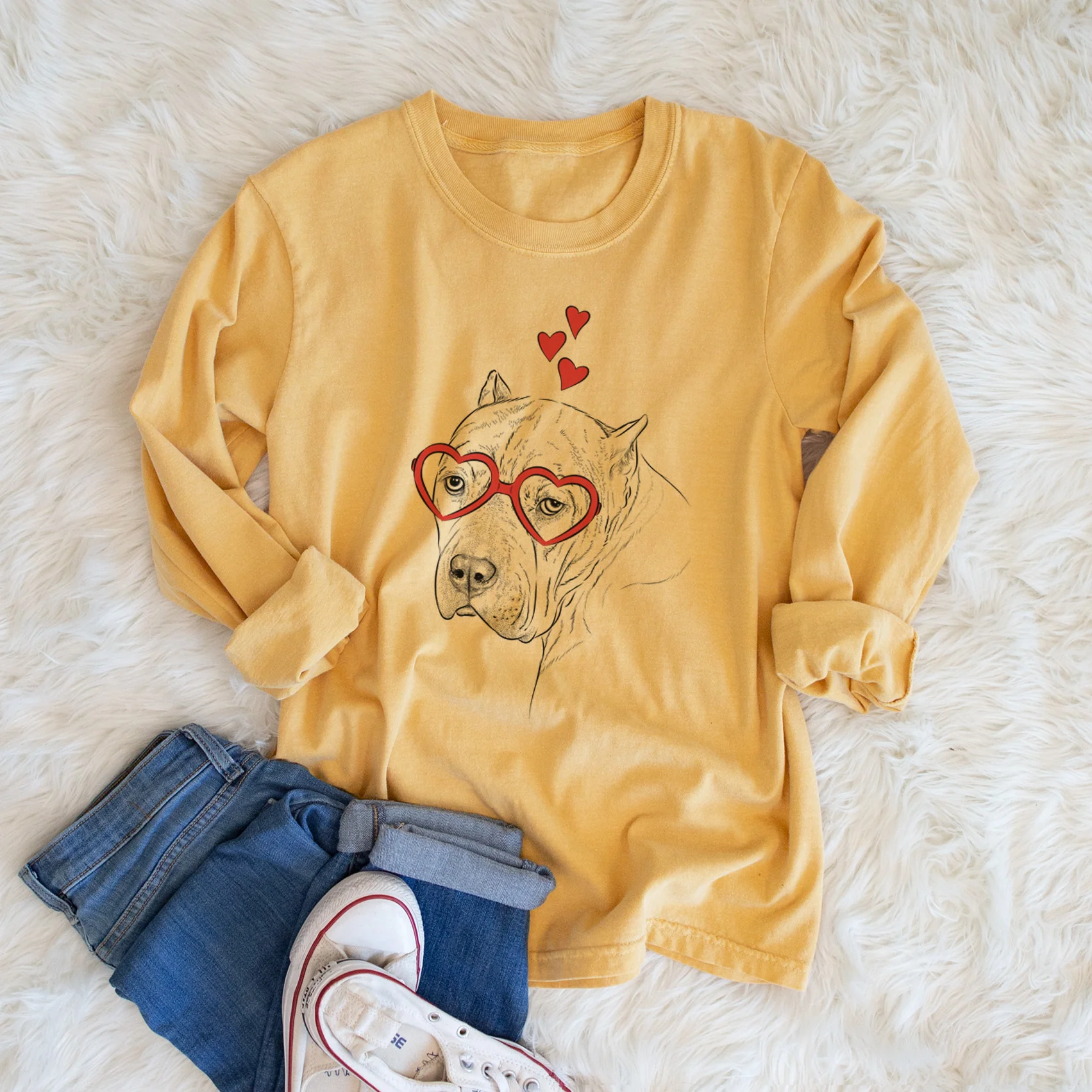 Valentine Precious the Staffordshire Terrier - Heavyweight 100% Cotton Long Sleeve - Image 5