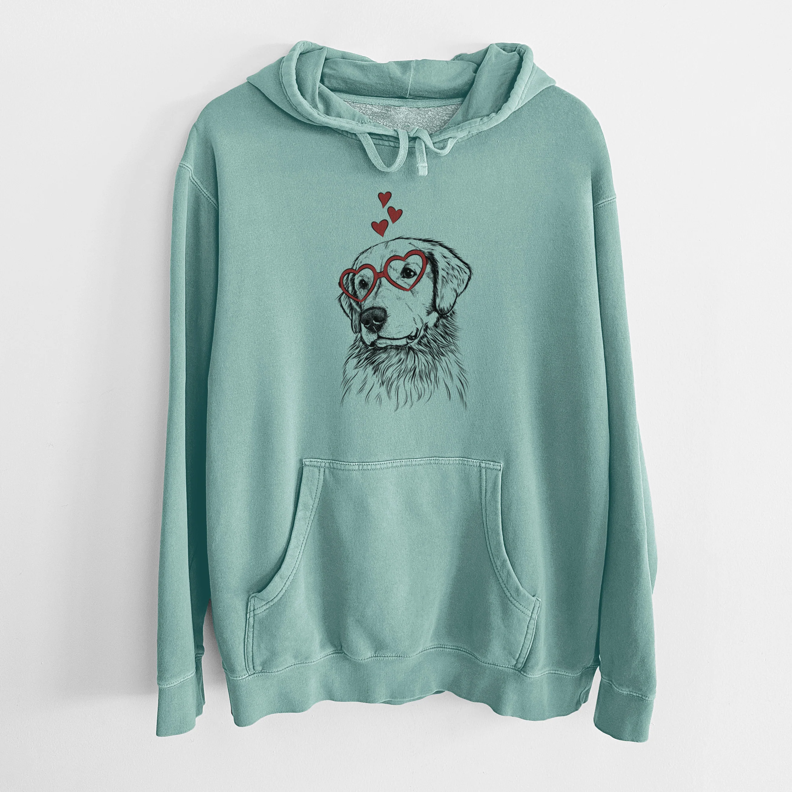 Valentine Quinn the Golden Retriever - Unisex Pigment Dyed Hoodie - Image 10