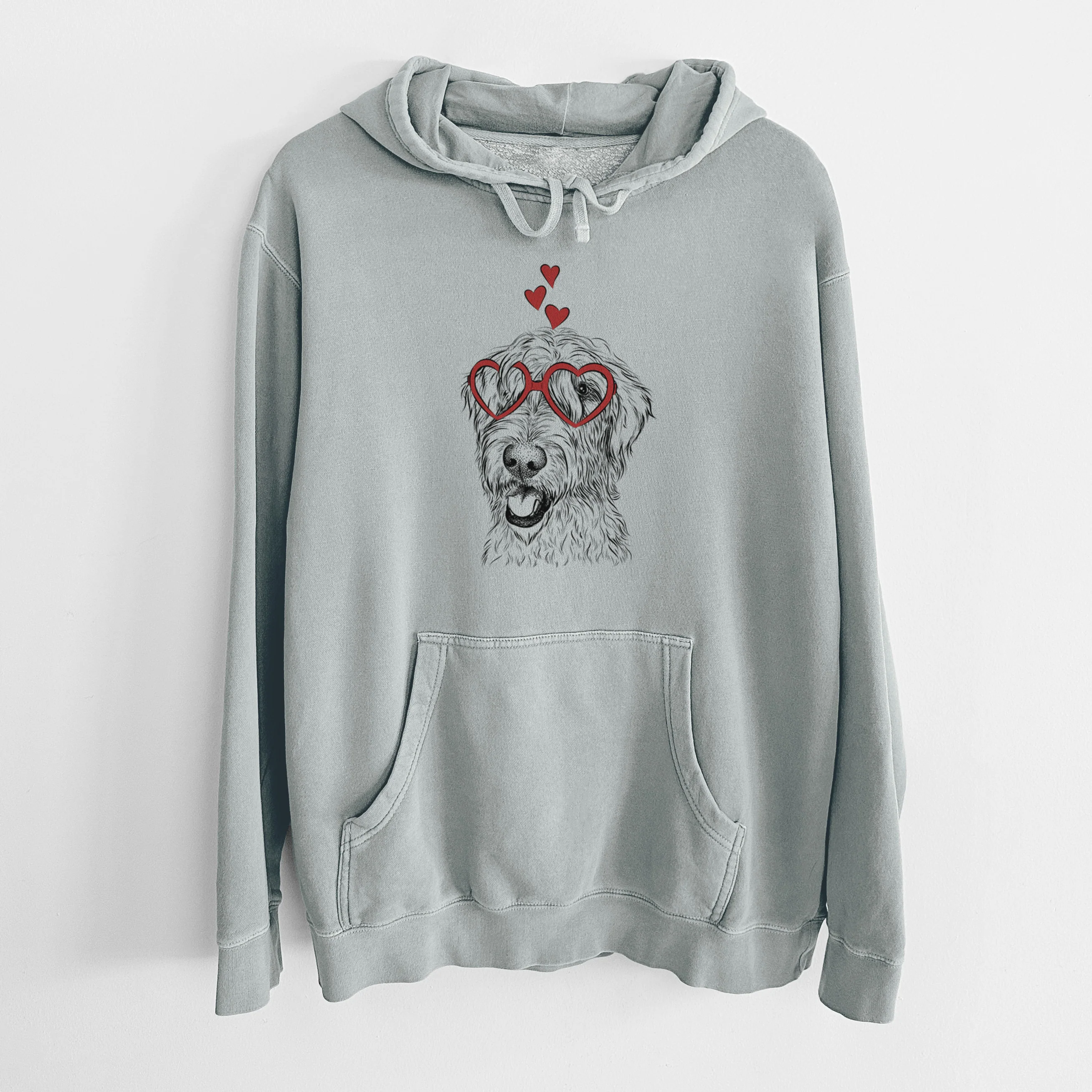 Valentine Ragnar the Irish Wolfhound - Unisex Pigment Dyed Hoodie - Image 7