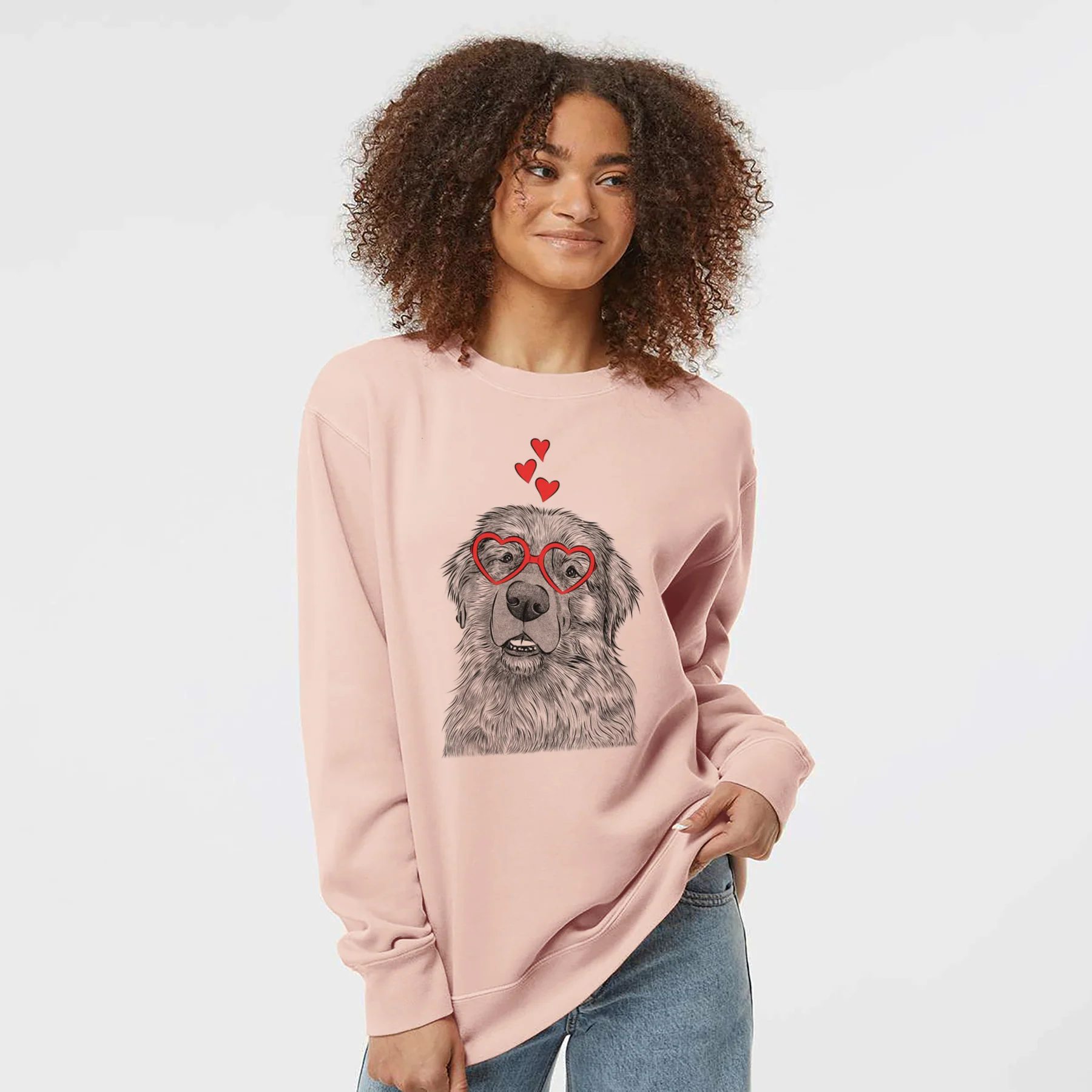 Valentine Ralph the Leonberger - Unisex Pigment Dyed Crew Sweatshirt - Image 3