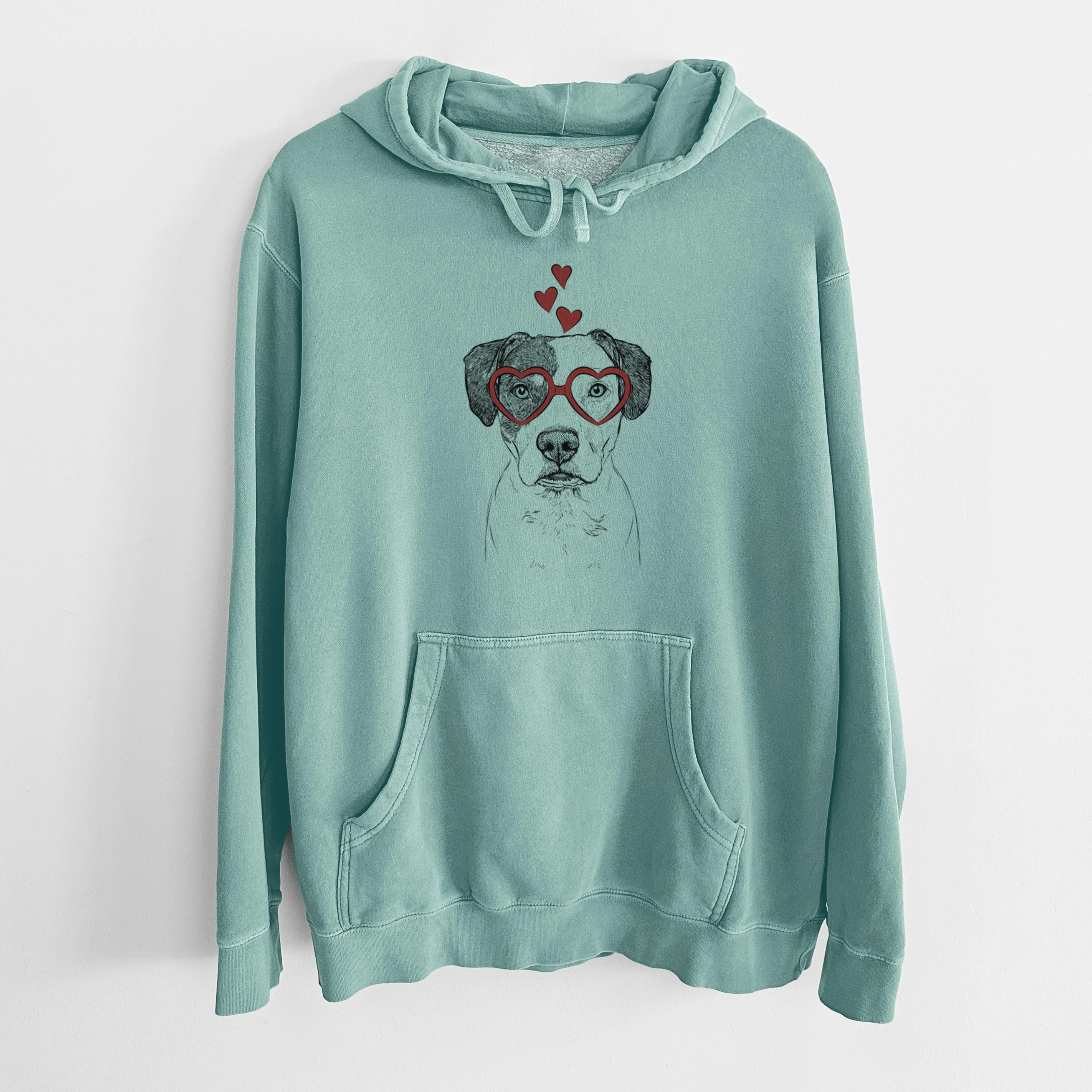 Valentine Ryleigh the Beagle Pitbull Mix - Unisex Pigment Dyed Hoodie - Image 10