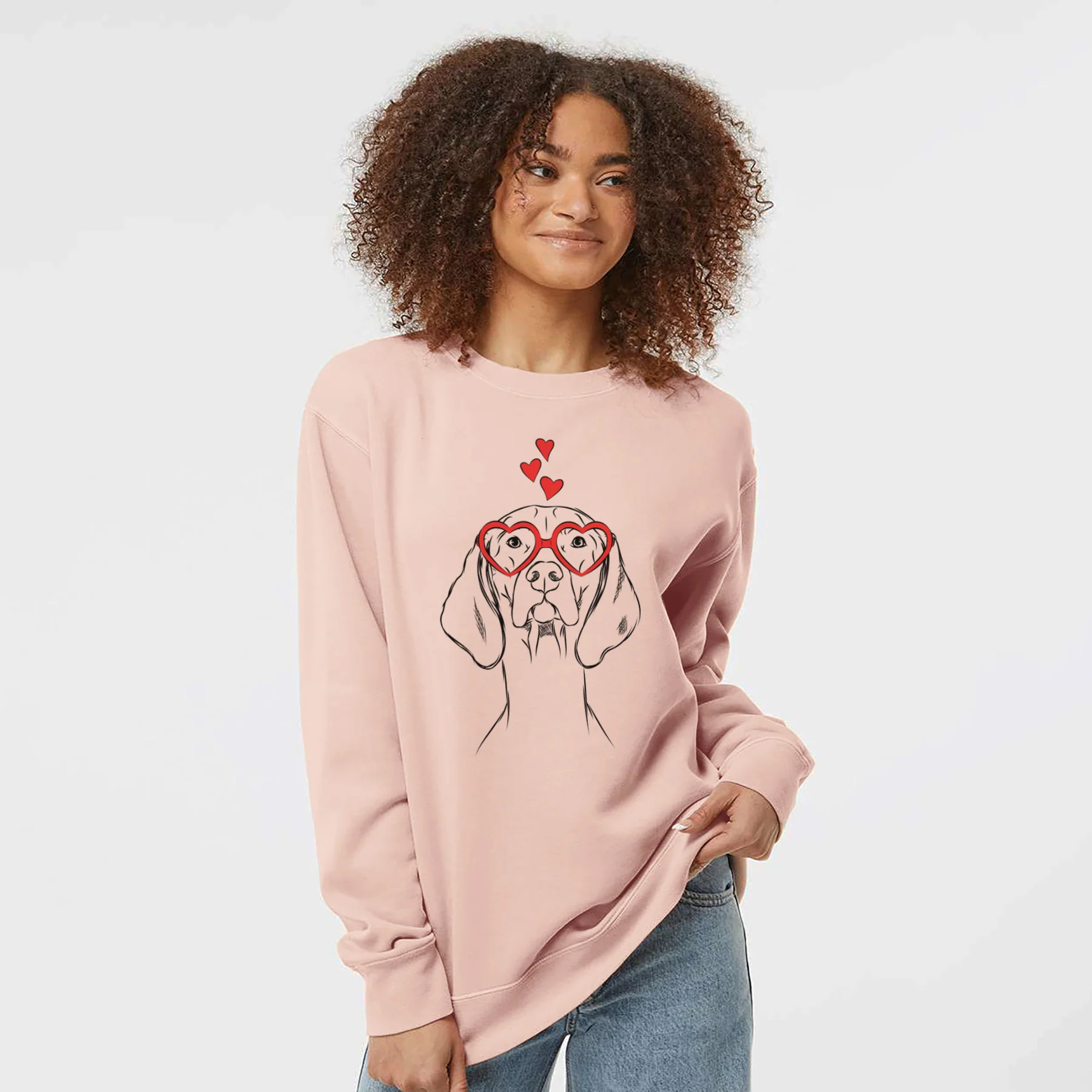 Valentine Sawyer the Vizsla - Unisex Pigment Dyed Crew Sweatshirt - Image 4