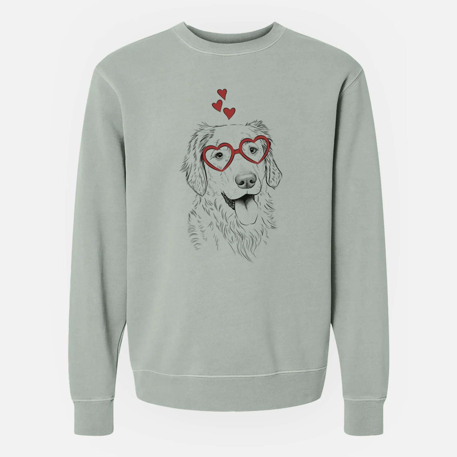 Valentine Semba the Golden Retriever - Unisex Pigment Dyed Crew Sweatshirt - Image 5