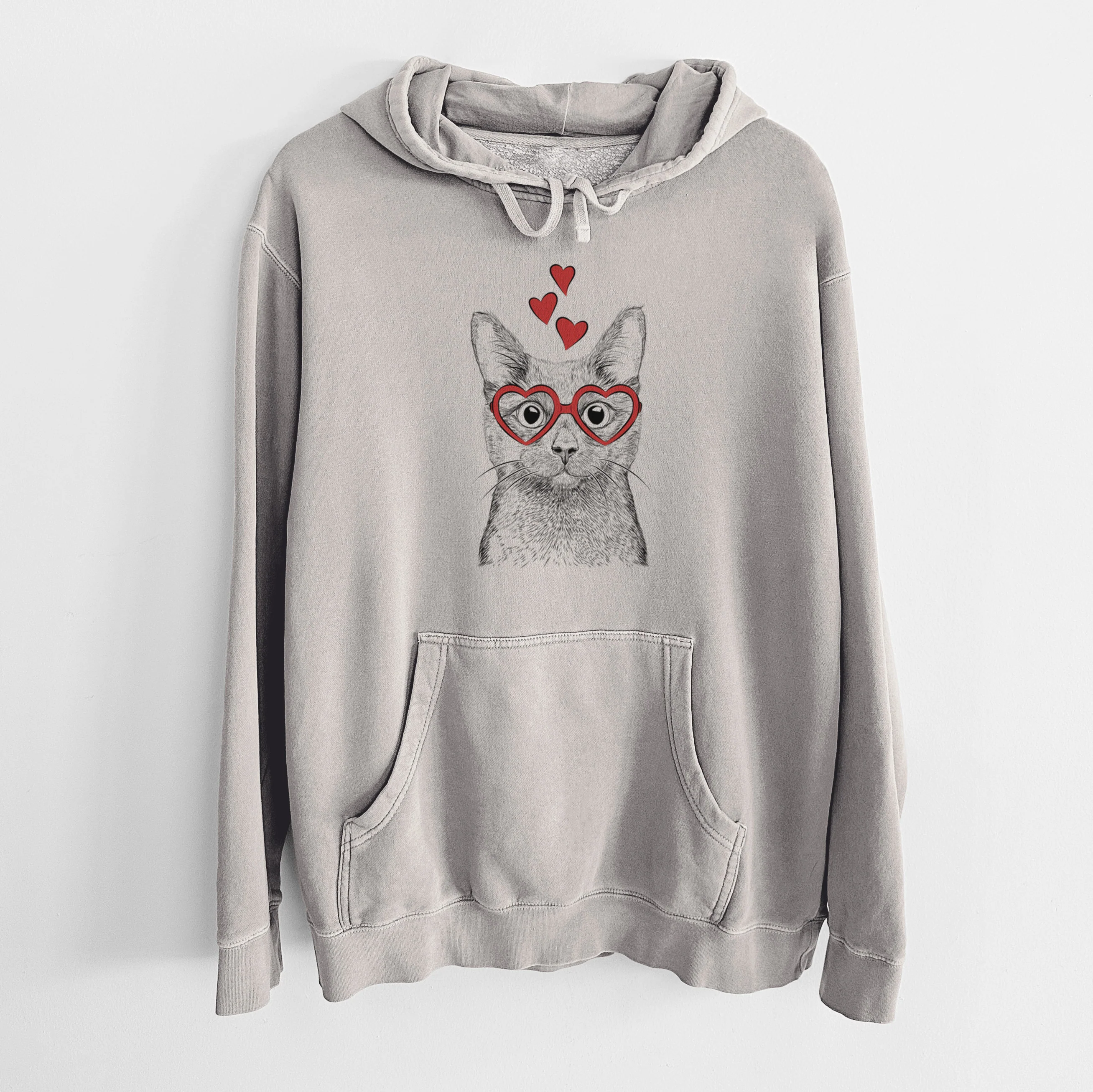 Valentine Shadow the Black Cat - Unisex Pigment Dyed Hoodie - Image 5