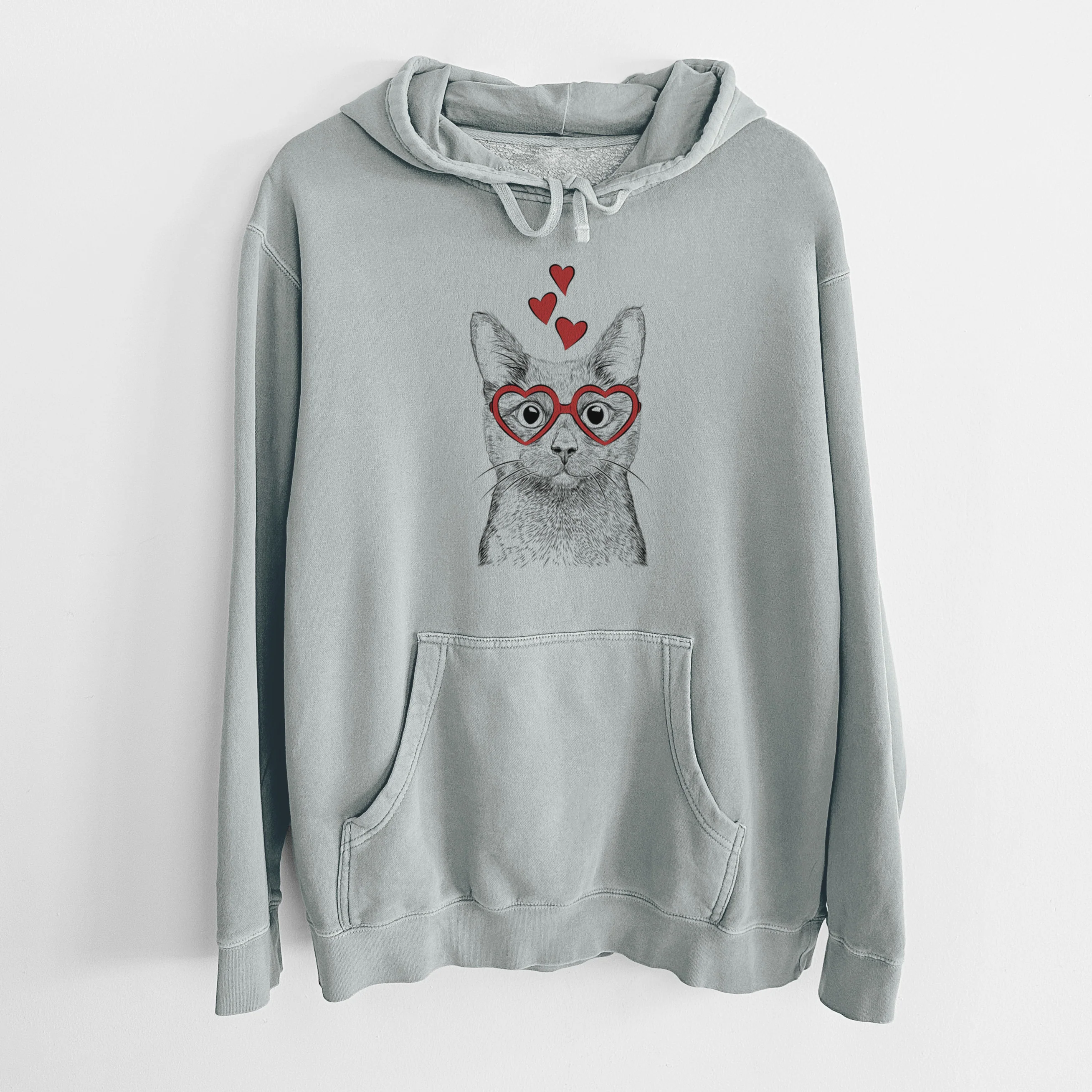 Valentine Shadow the Black Cat - Unisex Pigment Dyed Hoodie - Image 7