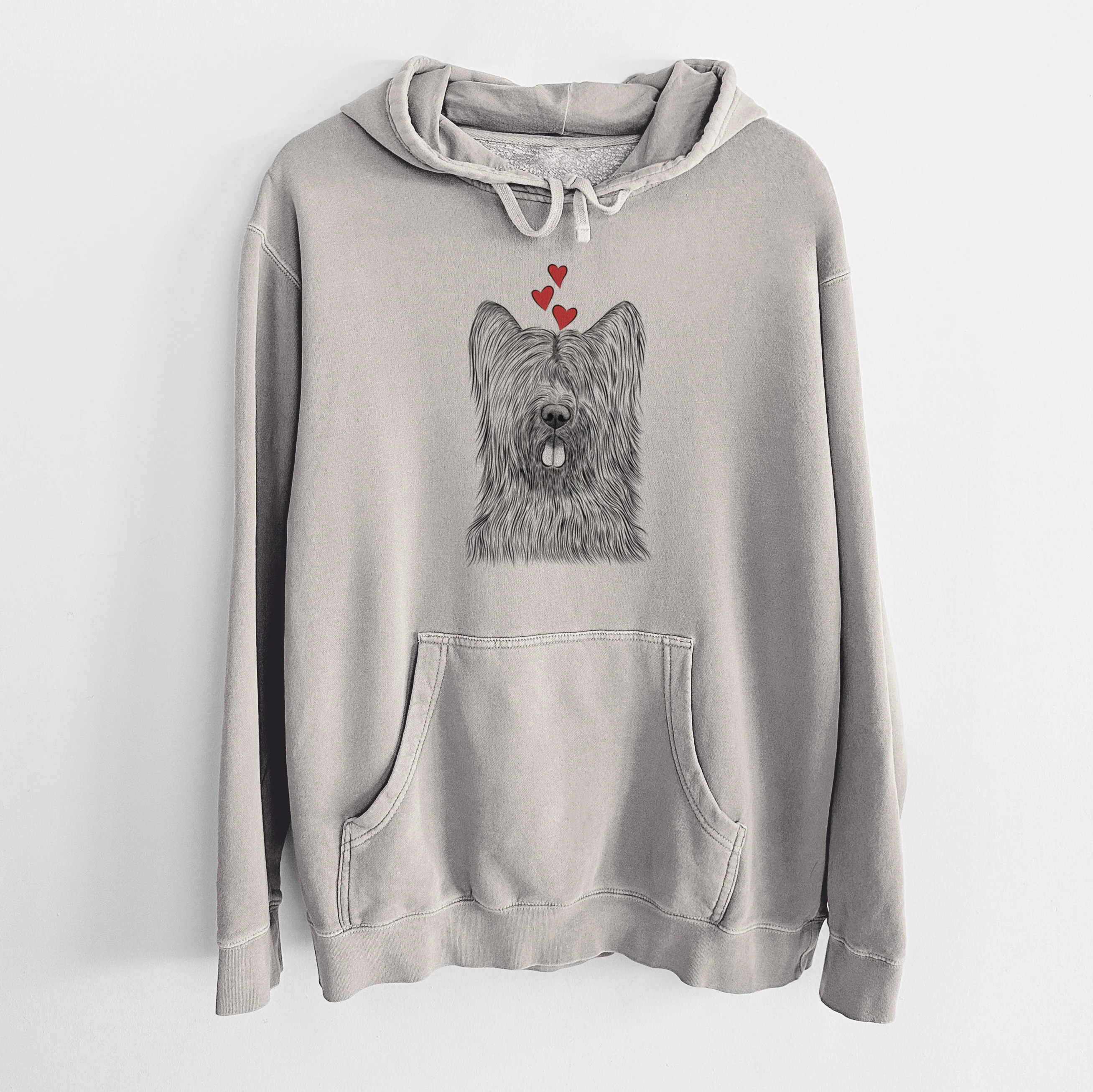 Valentine Shay the Briard - Unisex Pigment Dyed Hoodie - Image 5