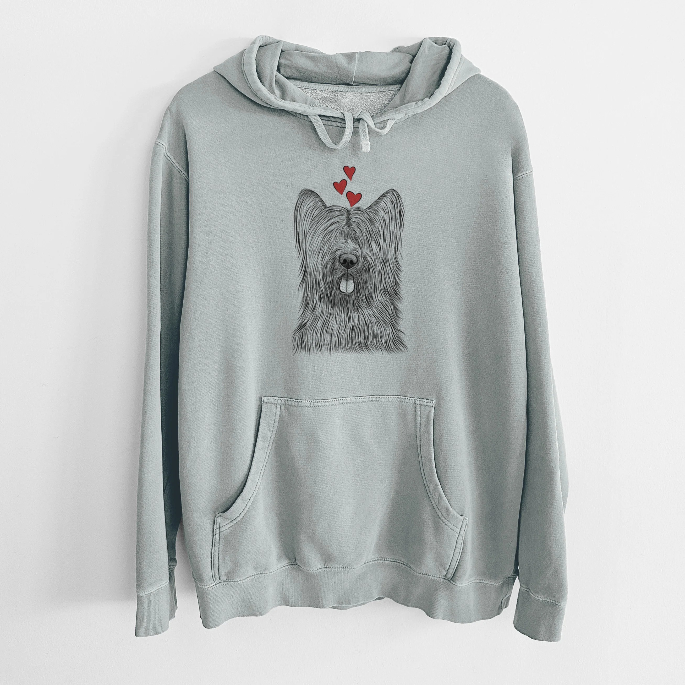 Valentine Shay the Briard - Unisex Pigment Dyed Hoodie - Image 7