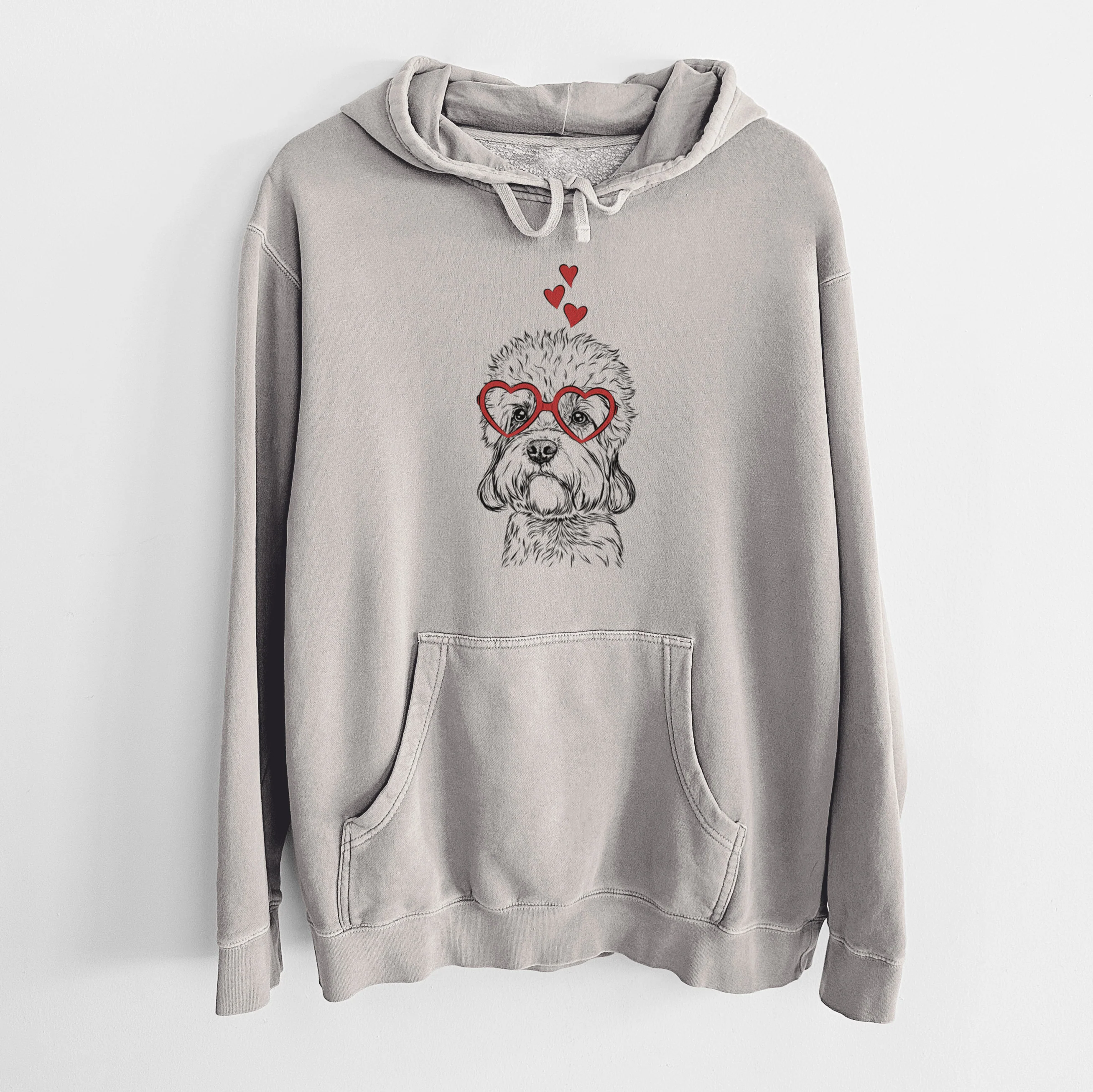 Valentine Sir Walter the Dandie Dinmont Terrier - Unisex Pigment Dyed Hoodie - Image 5
