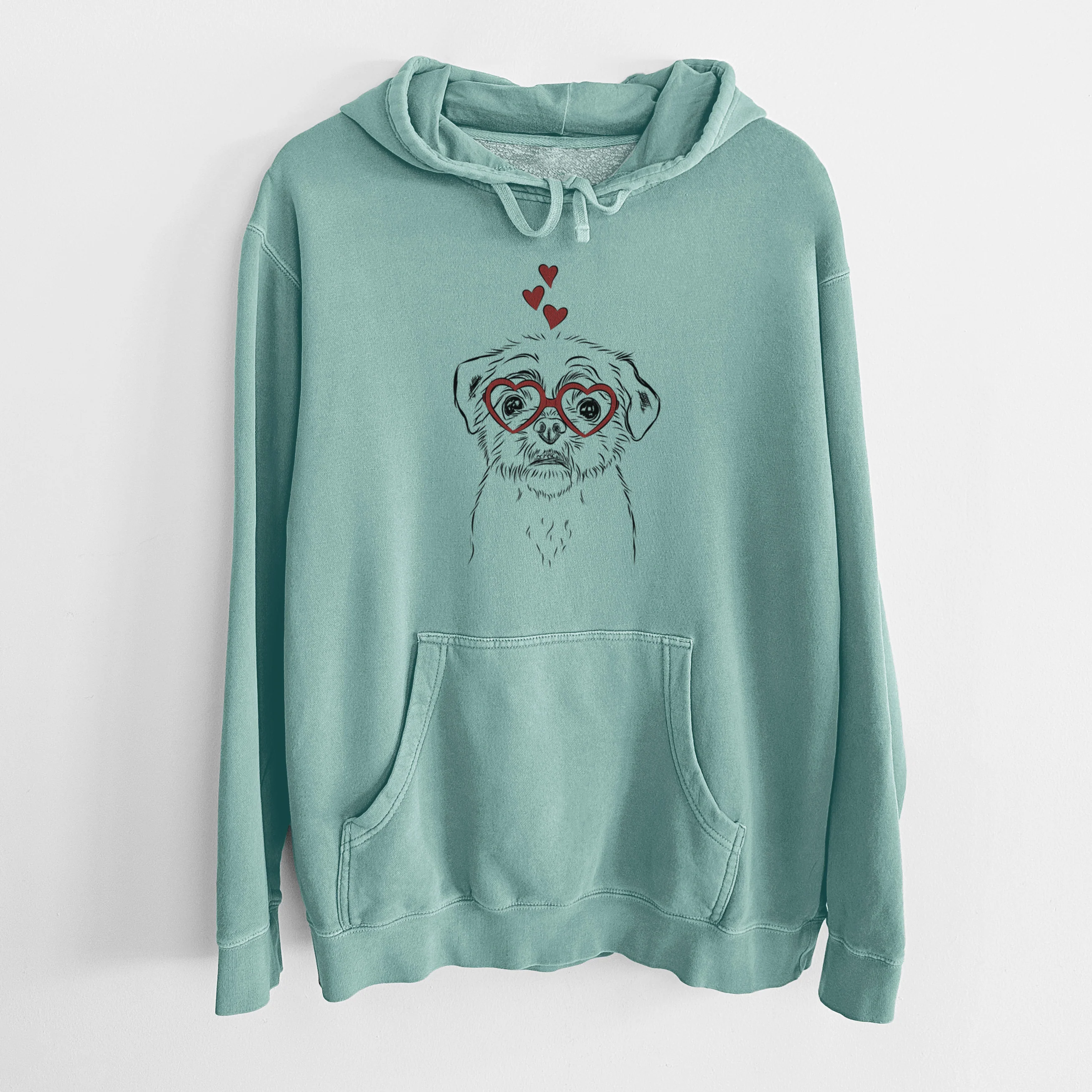 Valentine Smash the Shih Tzu - Unisex Pigment Dyed Hoodie - Image 10
