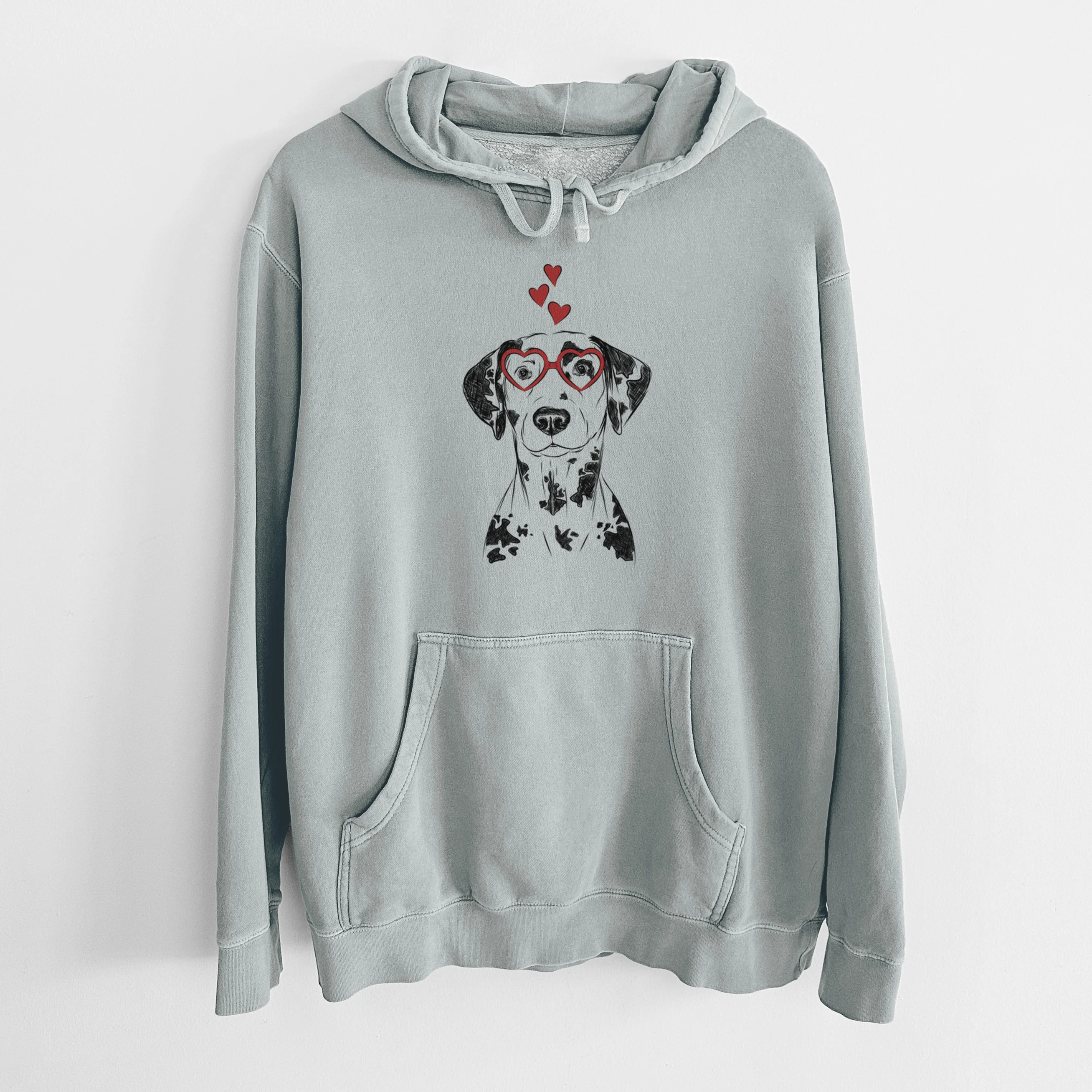 Valentine Spot the Dalmatian - Unisex Pigment Dyed Hoodie - Image 7