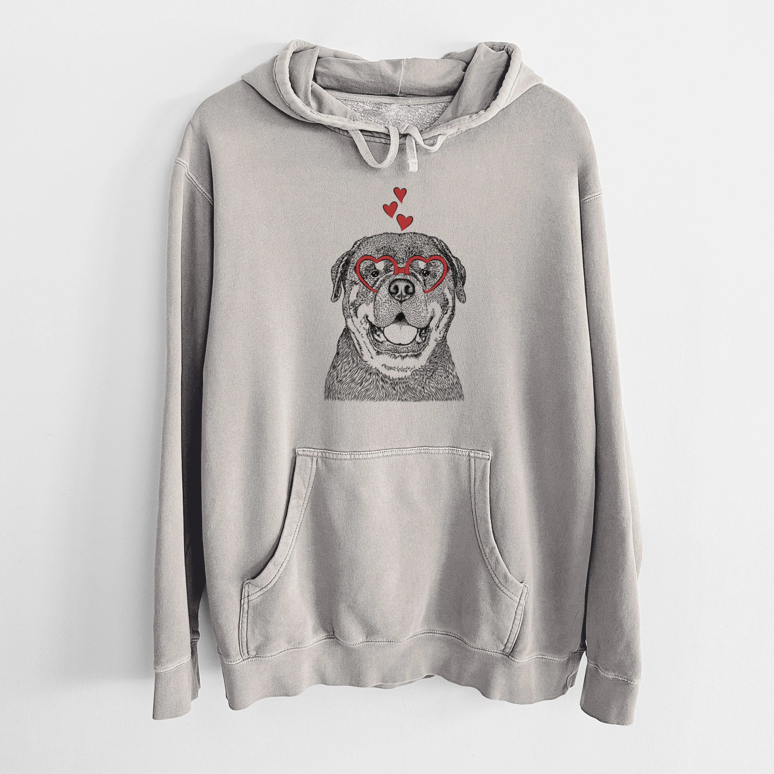 Valentine Titan the Rottweiler - Unisex Pigment Dyed Hoodie - Image 5