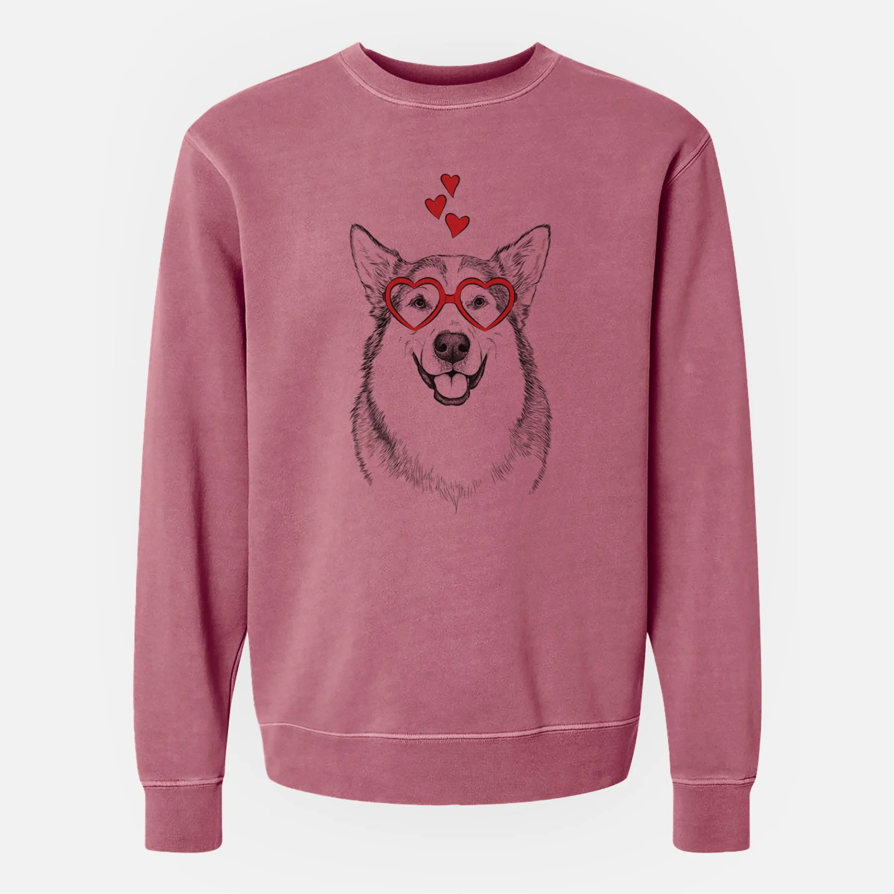 Valentine Vader the Alaskan Malamute - Unisex Pigment Dyed Crew Sweatshirt - Image 8