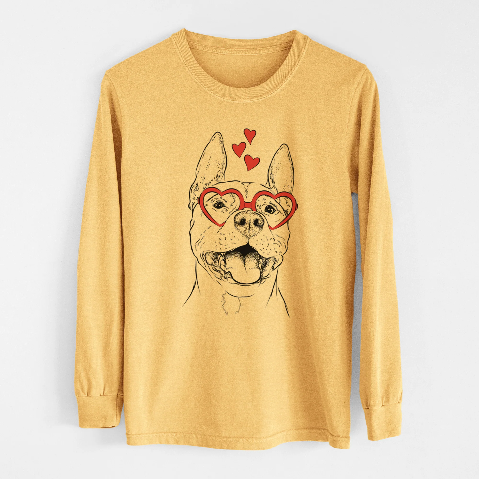 Valentine Wally the Pitbull - Heavyweight 100% Cotton Long Sleeve - Image 6