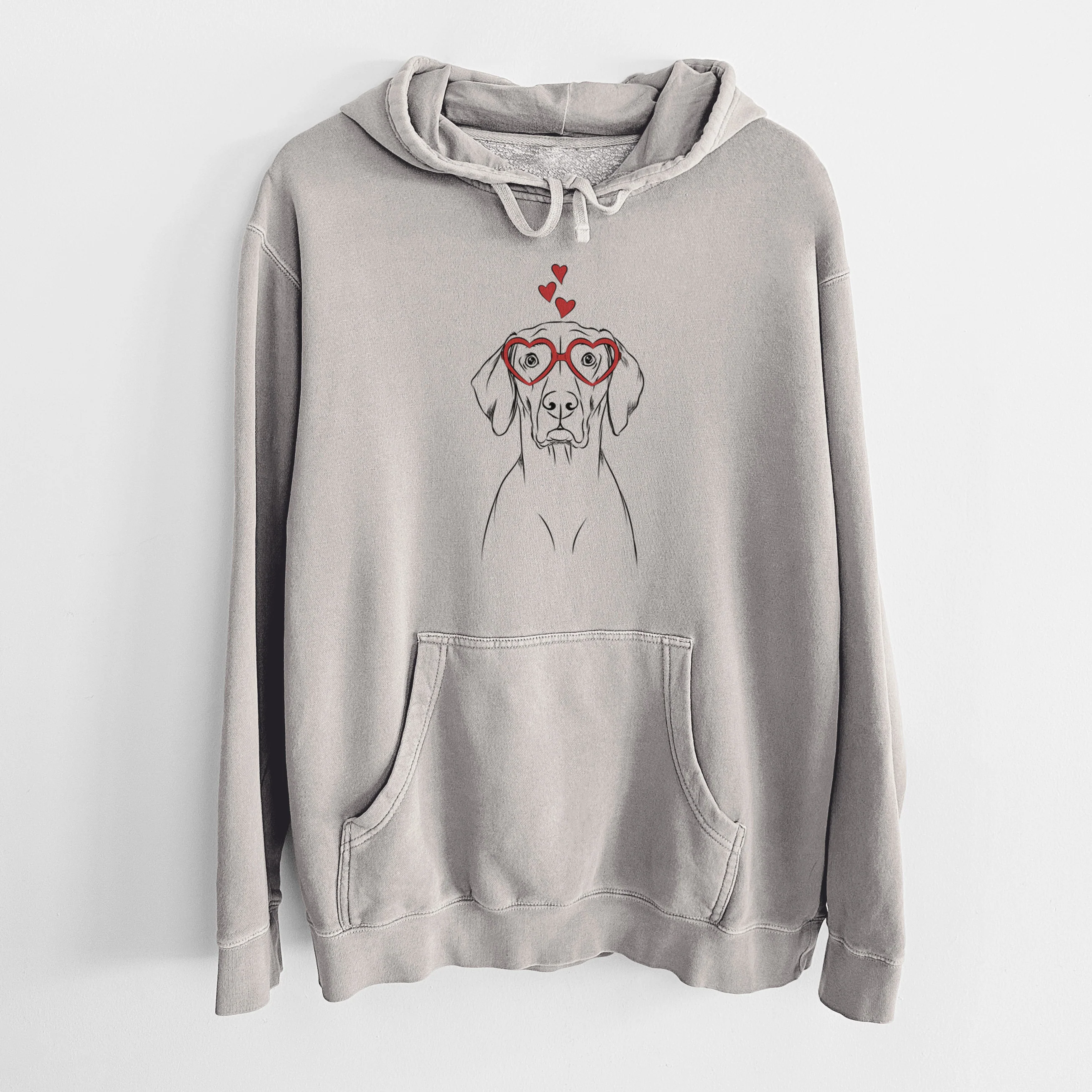 Valentine Walter the Weimaraner - Unisex Pigment Dyed Hoodie - Image 5