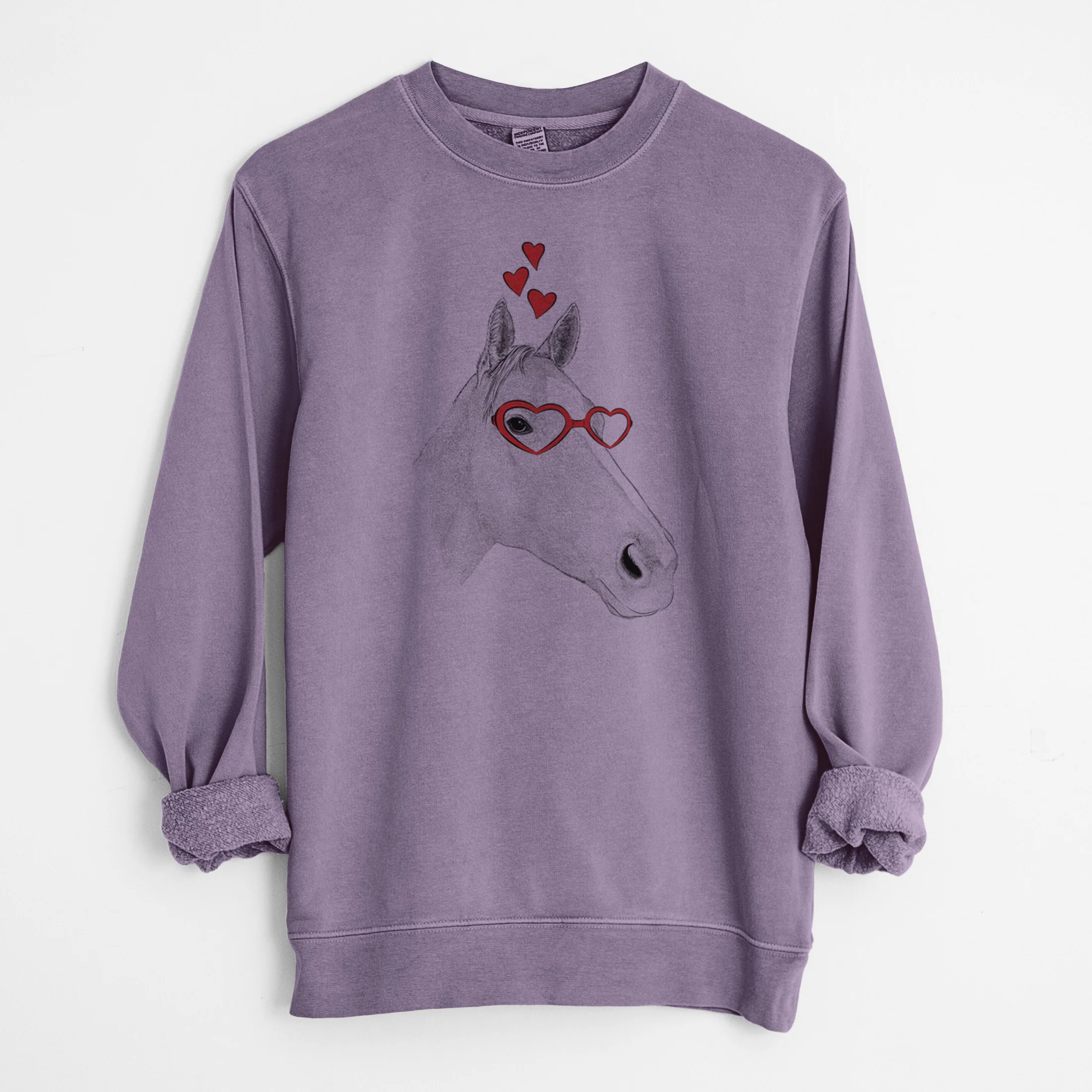 Valentine Westley the Horse - Unisex Pigment Dyed Crew Sweatshirt - Image 9