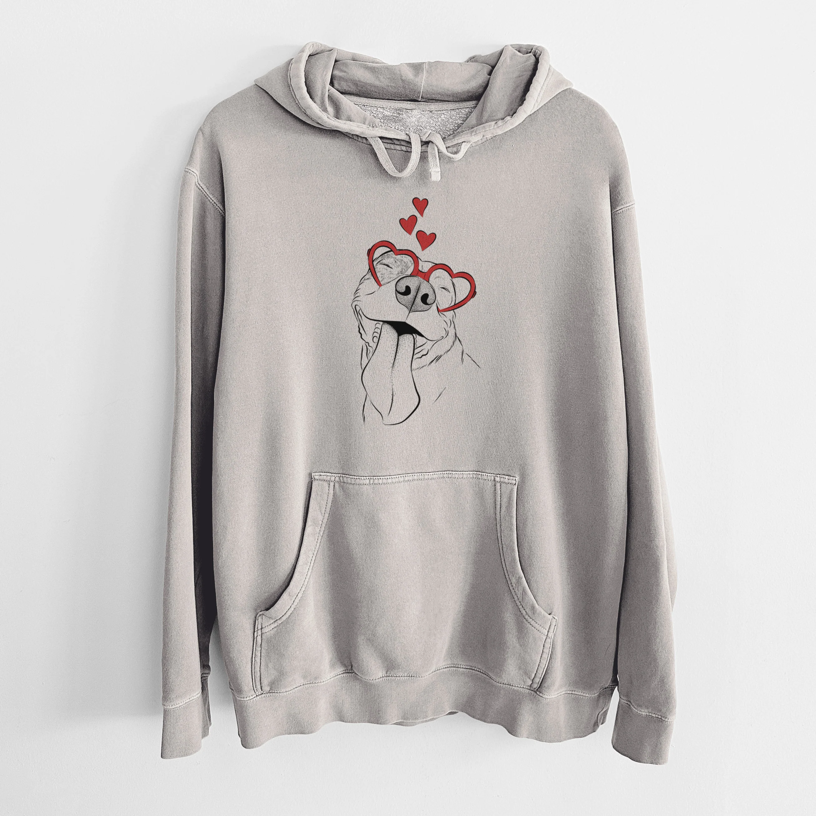 Valentine Xena the American Staffordshire Terrier - Unisex Pigment Dyed Hoodie - Image 5