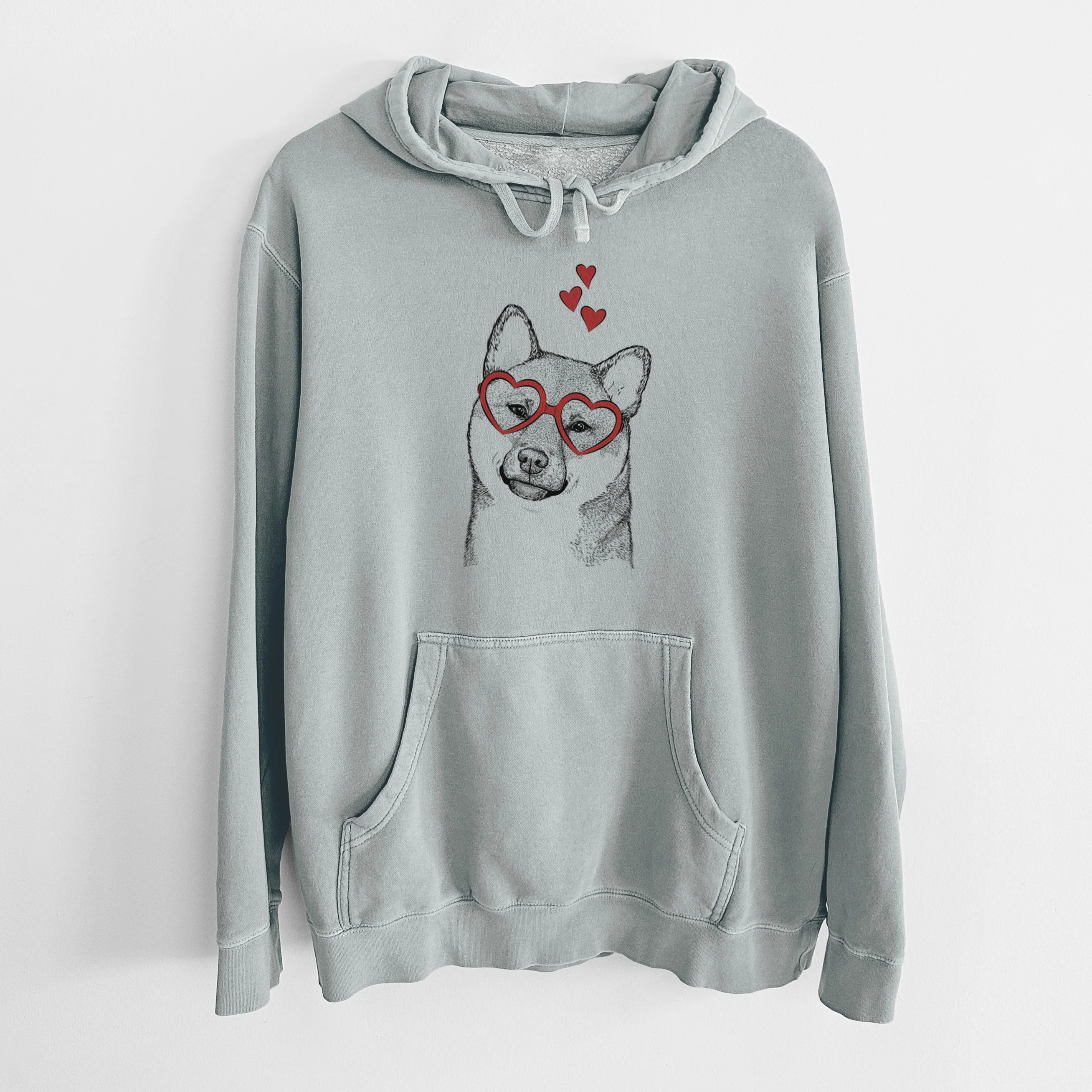 Valentine Yakuza the Shiba Inu - Unisex Pigment Dyed Hoodie - Image 7