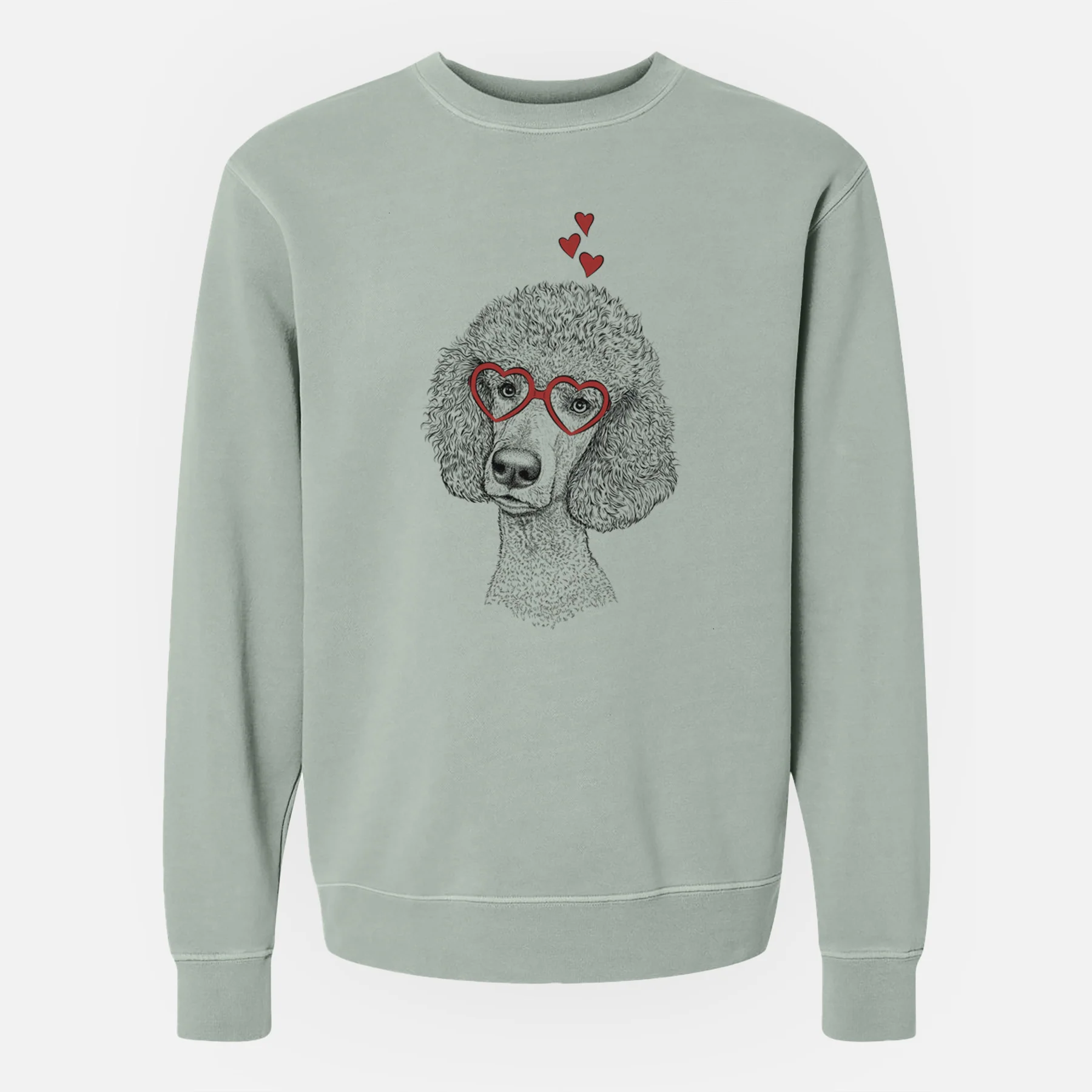 Valentine Yuki the Poodle - Unisex Pigment Dyed Crew Sweatshirt - Image 5