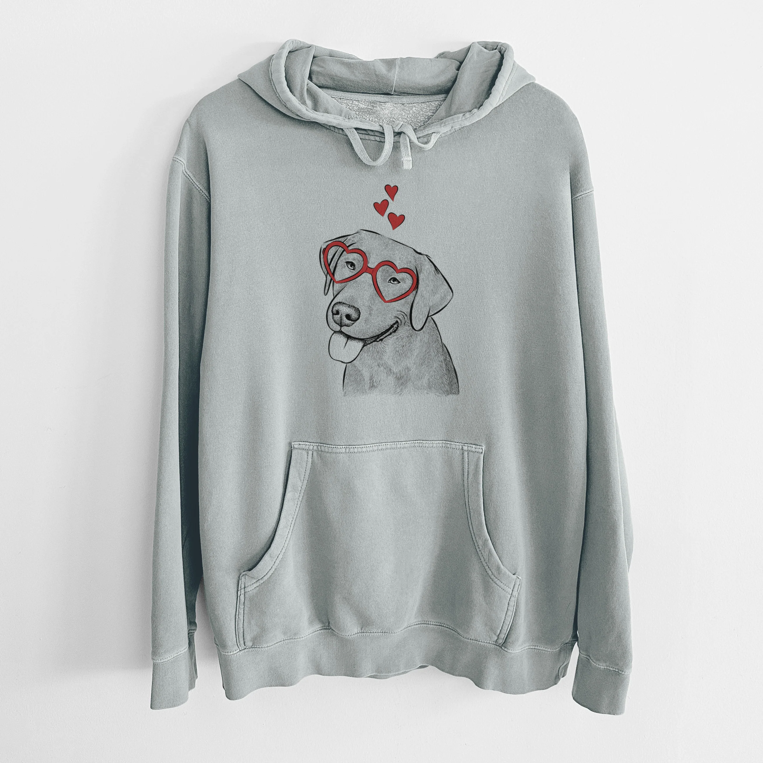Valentine Zeppelin the Black Labrador - Unisex Pigment Dyed Hoodie - Image 7