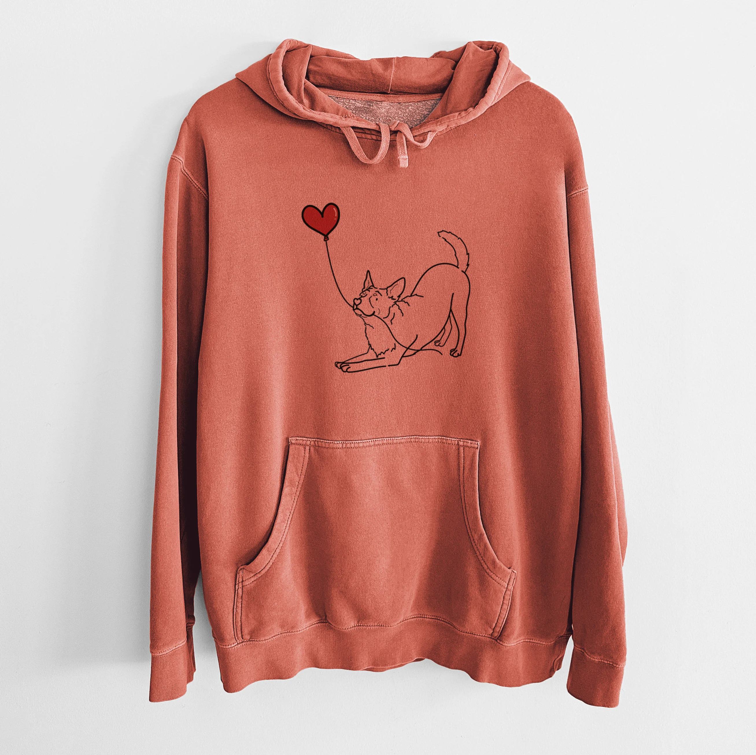 Australian Cattle Dog Heart String - Unisex Pigment Dyed Hoodie - Image 8