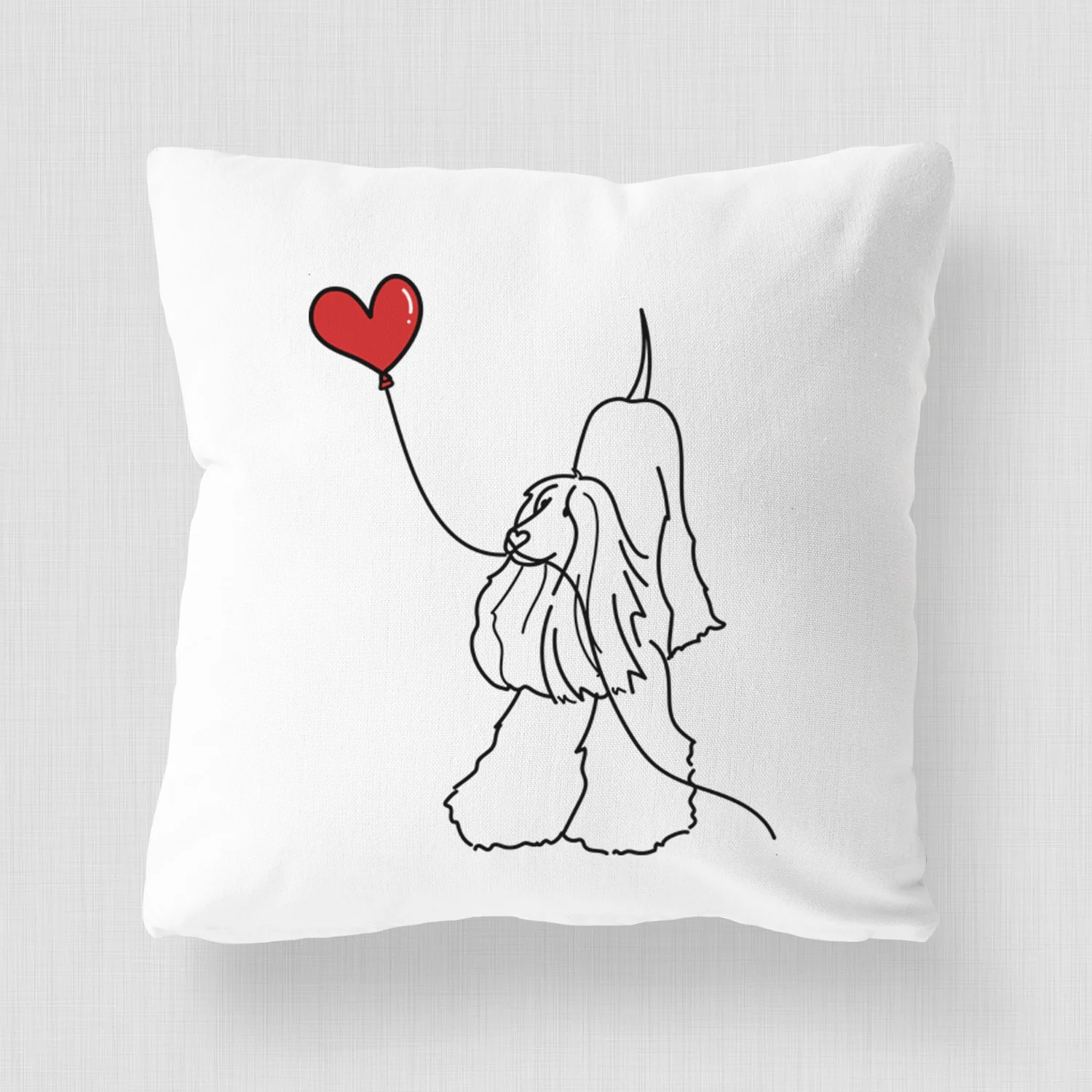 Afghan Hound Heart String - Throw Pillow Cover - Image 4