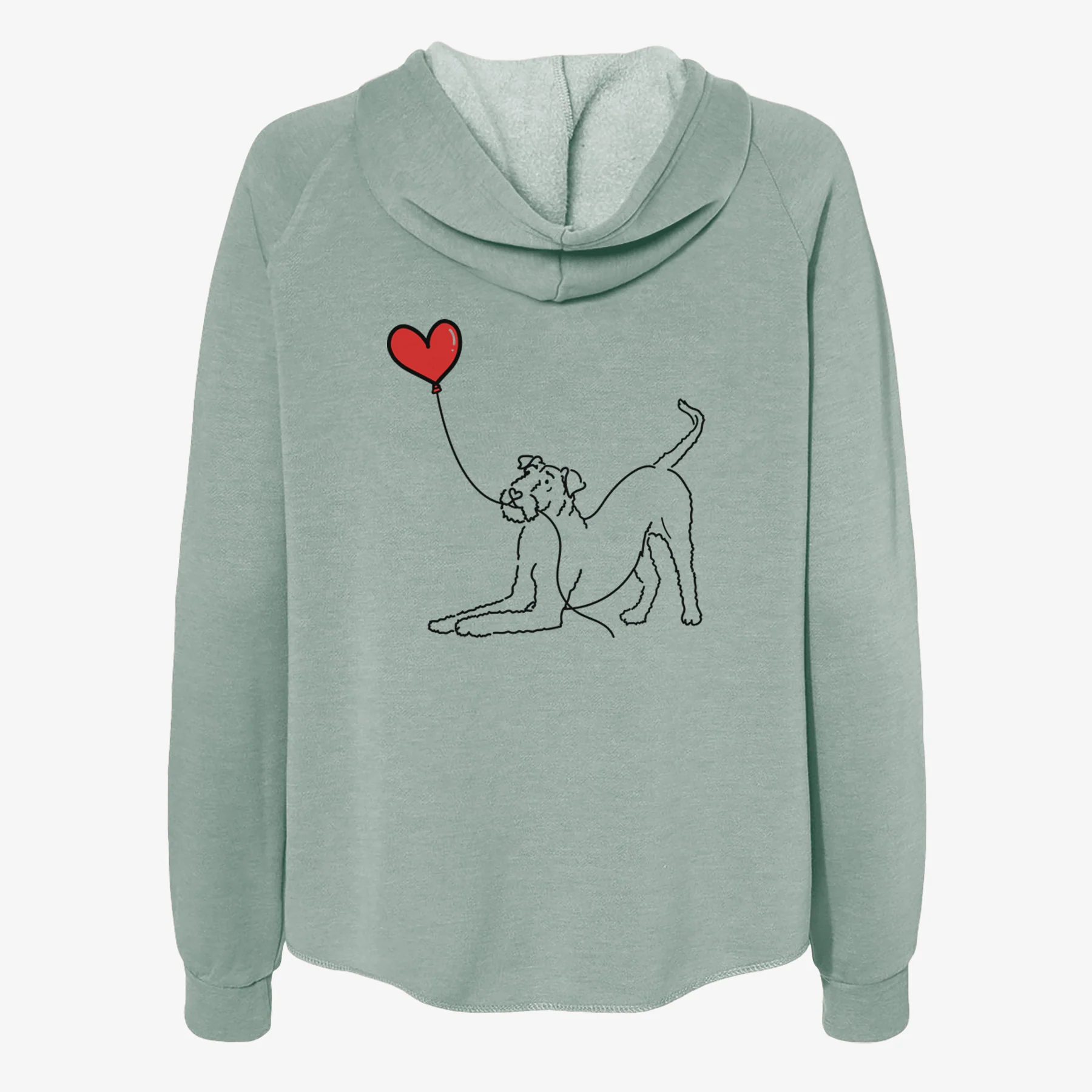 Airedale Terrier Heart String- Women's Cali Wave Zip-Up Sweatshirt - Image 4