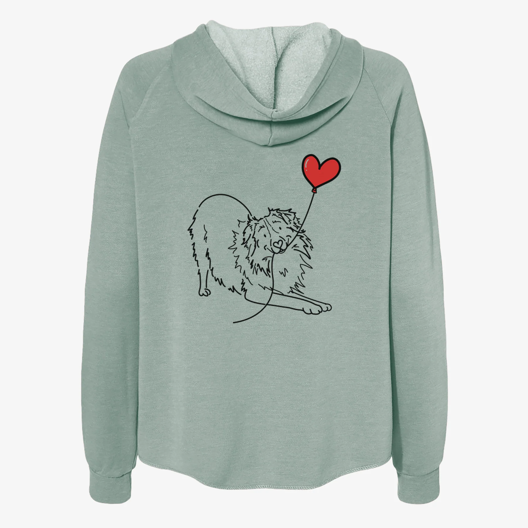 Australian Shepherd Heart String- Women's Cali Wave Zip-Up Sweatshirt - Image 4