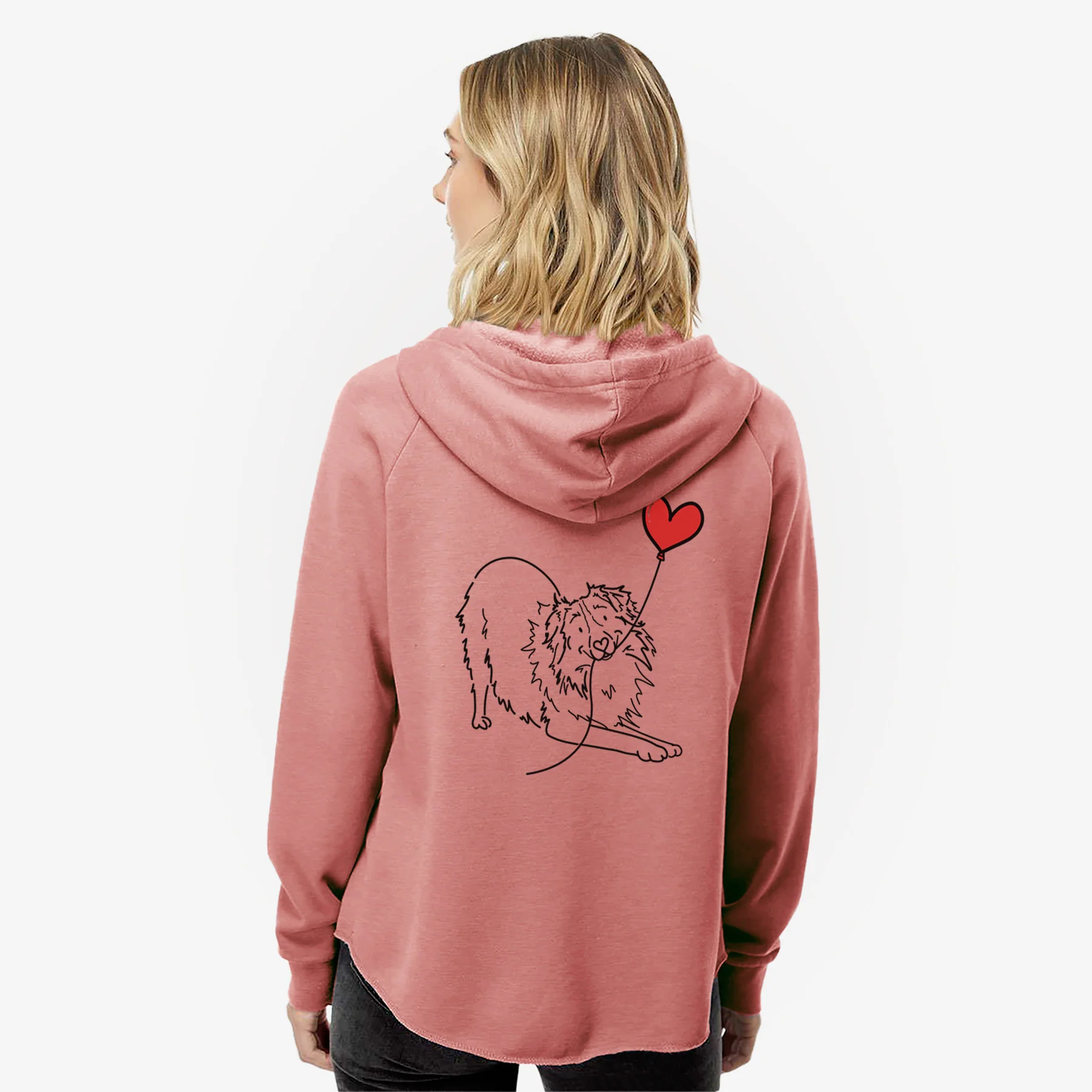 Australian Shepherd Heart String- Women's Cali Wave Zip-Up Sweatshirt - Image 5