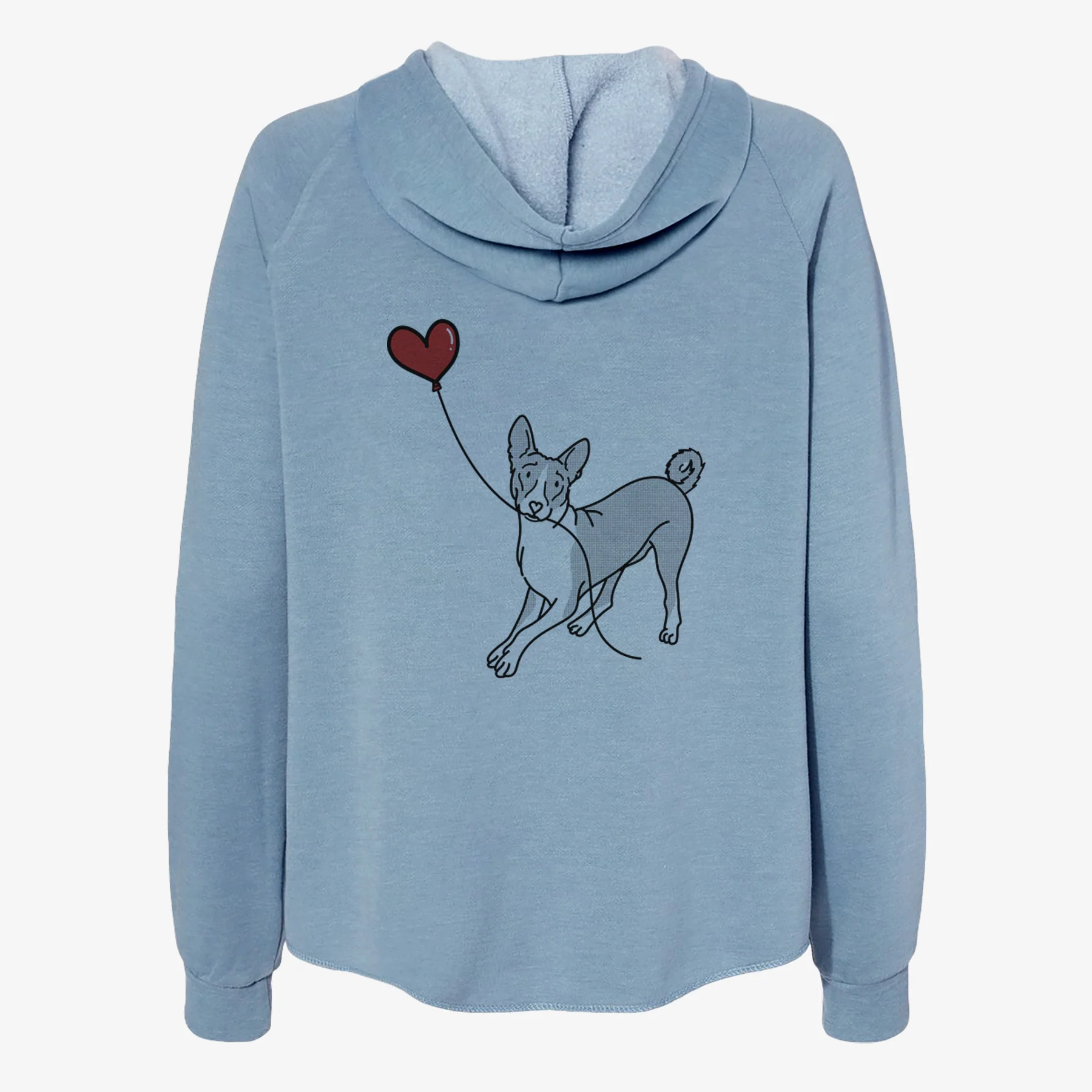 Basenji Heart String- Women's Cali Wave Zip-Up Sweatshirt - Image 6