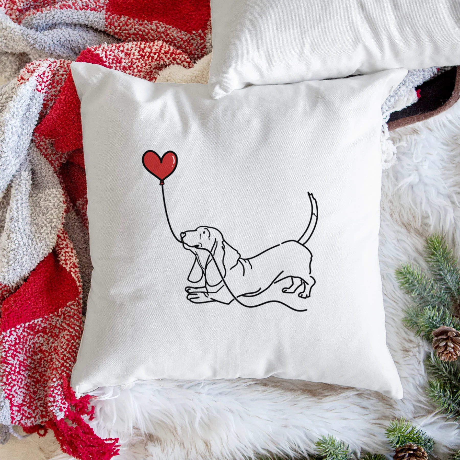 Basset Hound Heart String - Throw Pillow Cover - Image 3