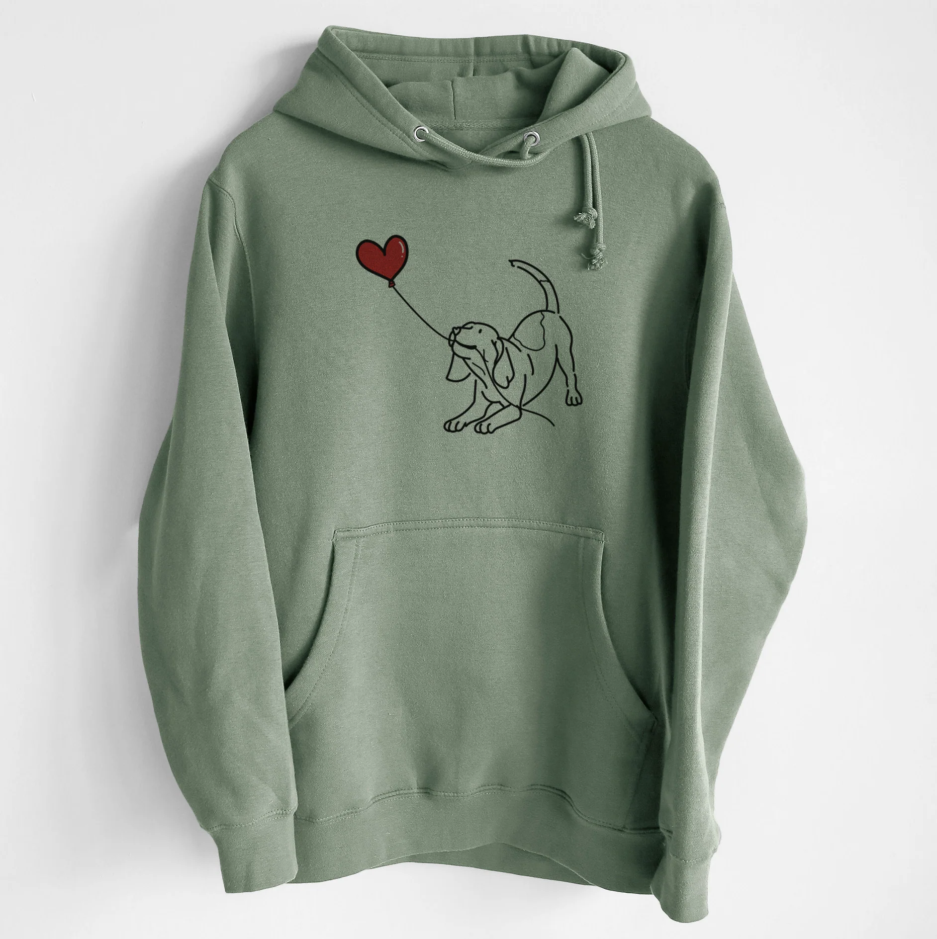 Beagle Heart String - Heavyweight Fleece Hoodie - Image 6