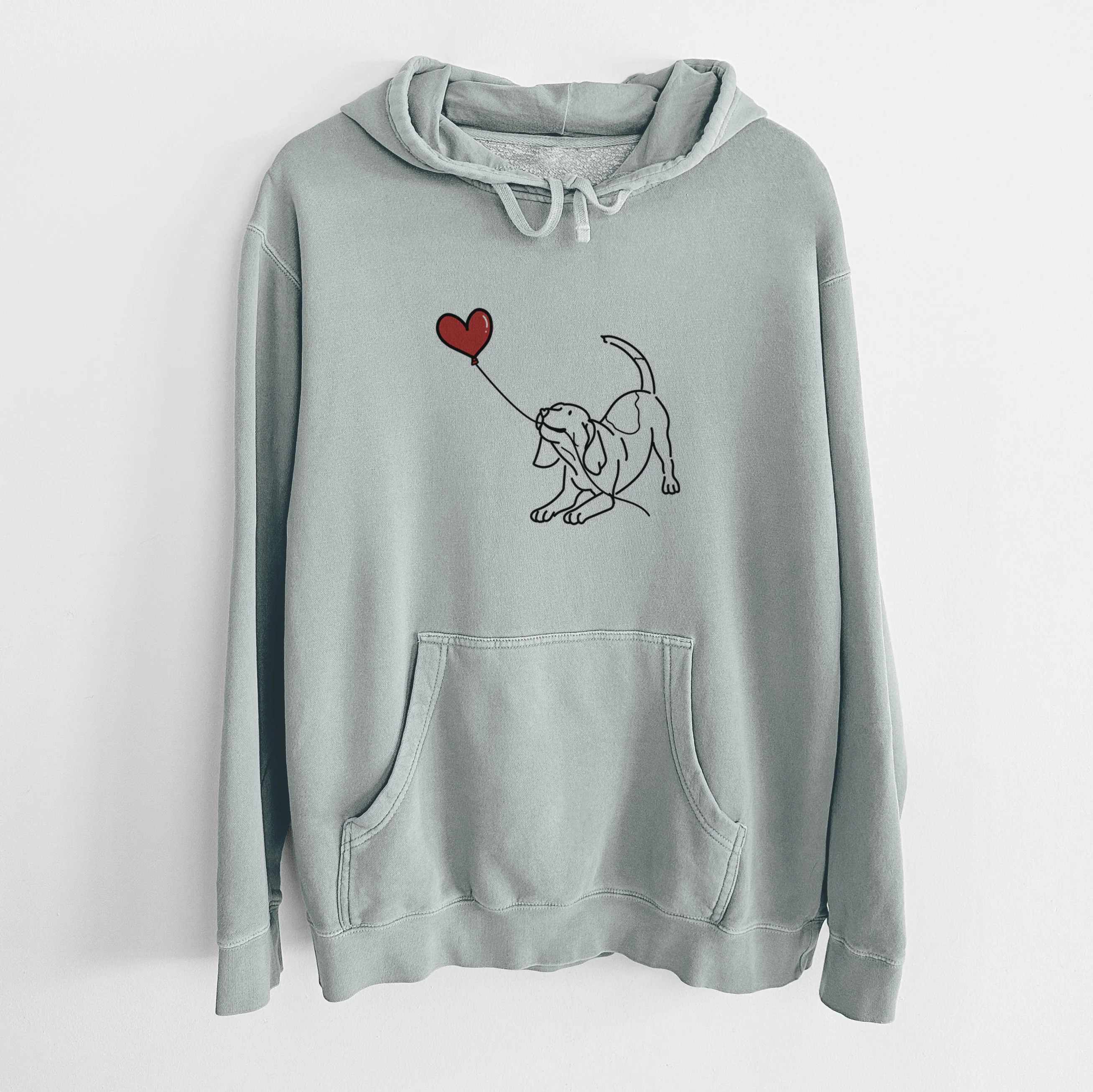 Beagle Heart String - Unisex Pigment Dyed Hoodie - Image 7