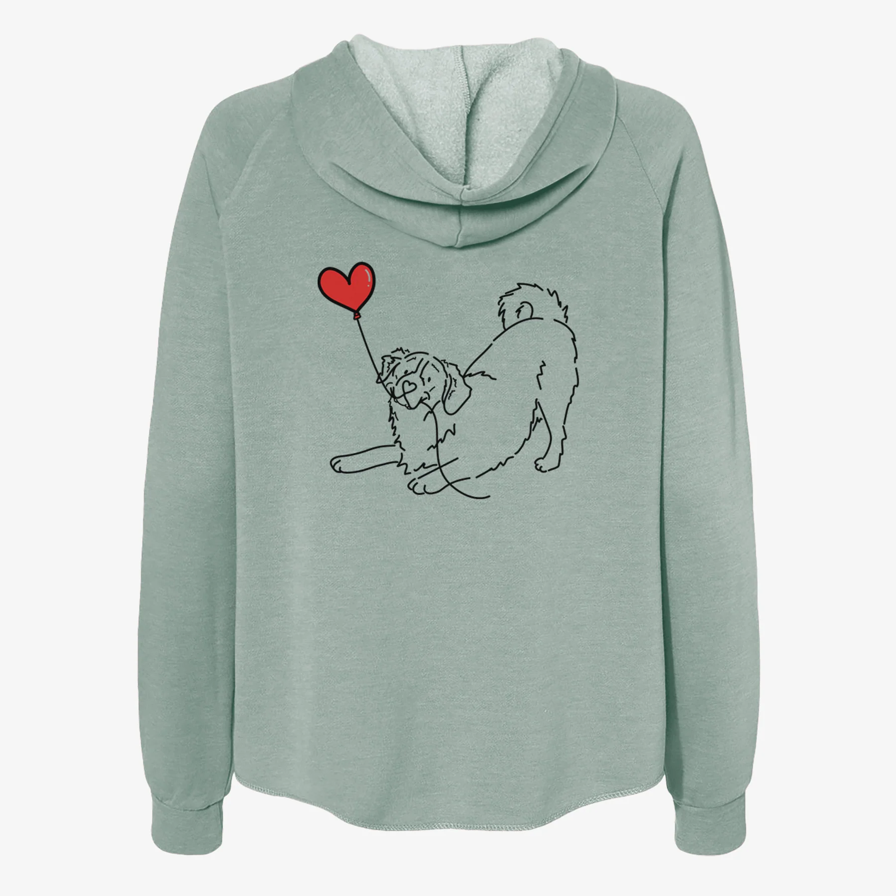 Bernese Mountain Dog Heart String- Women's Cali Wave Zip-Up Sweatshirt - Image 4