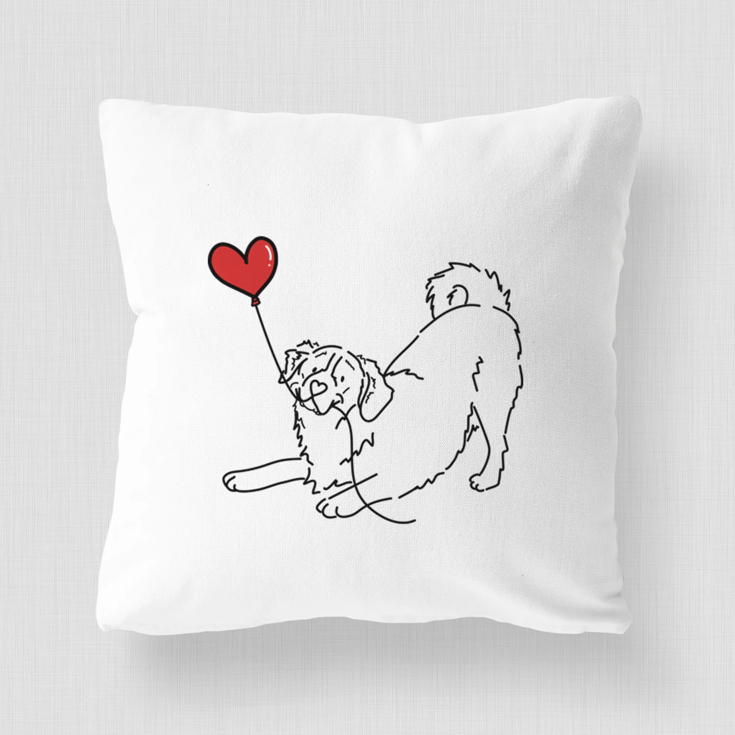 Bernese Mountain Dog Heart String - Throw Pillow Cover - Image 4