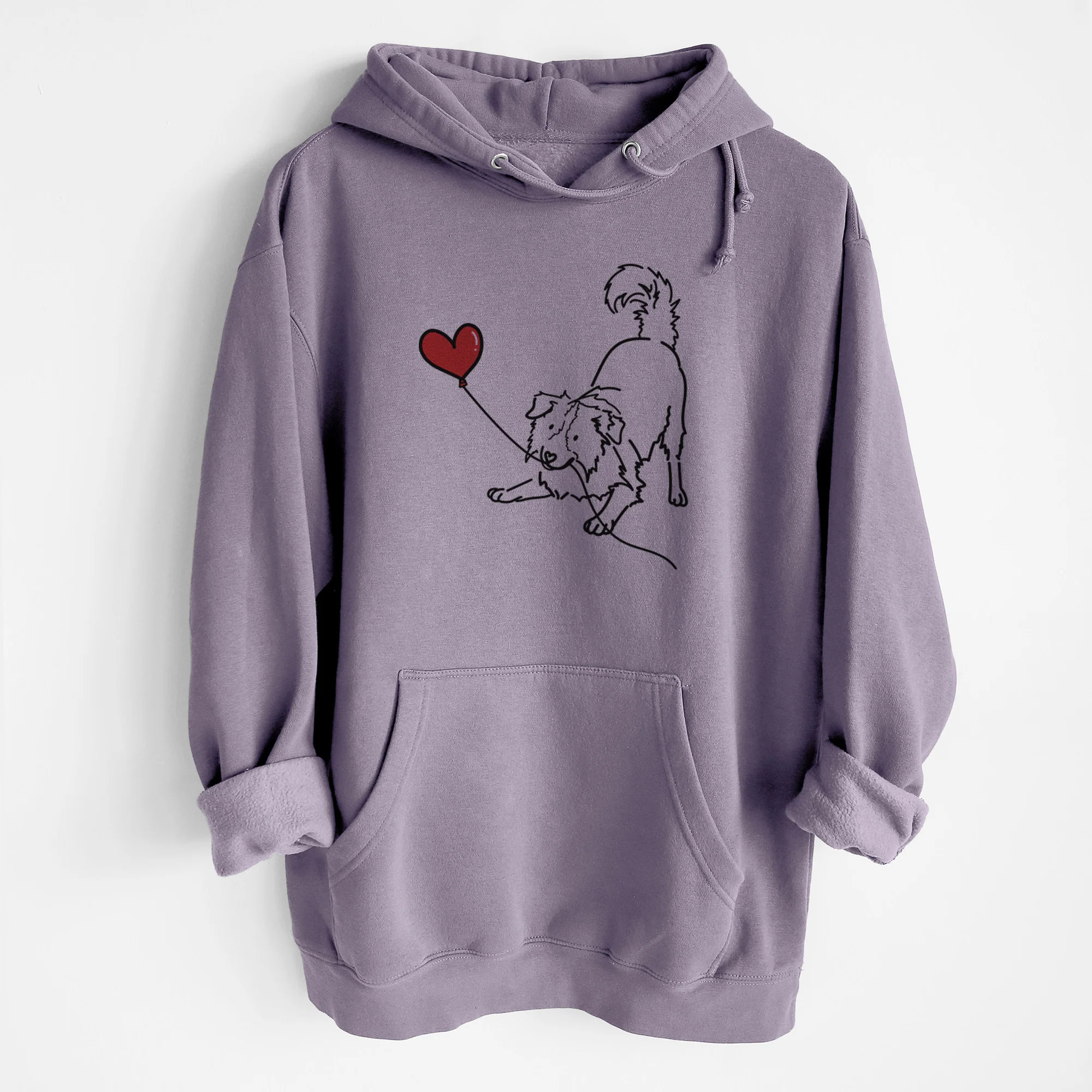 Border Collie Heart String - Heavyweight Fleece Hoodie - Image 7