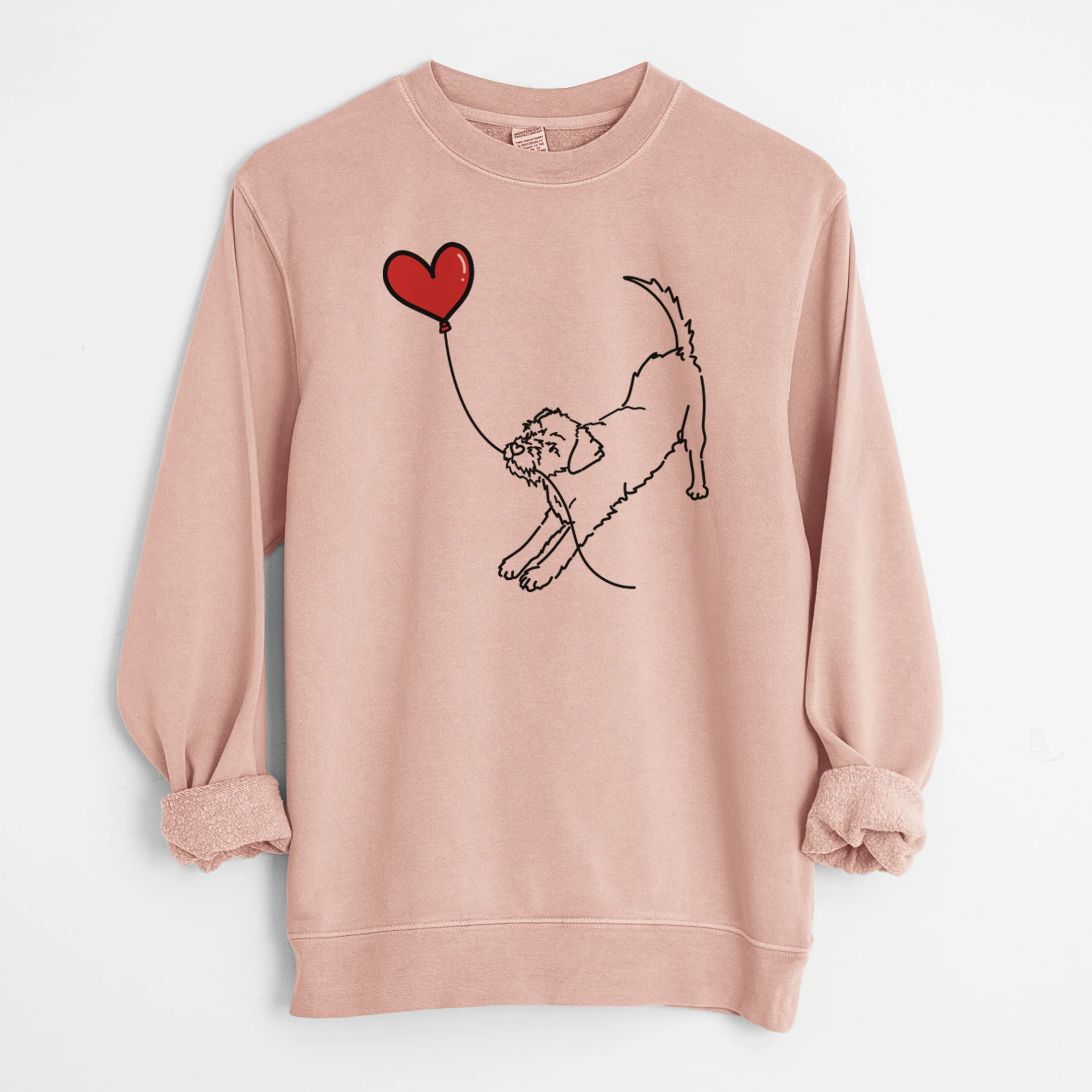 Border Terrier Heart String - Unisex Pigment Dyed Crew Sweatshirt - Image 8