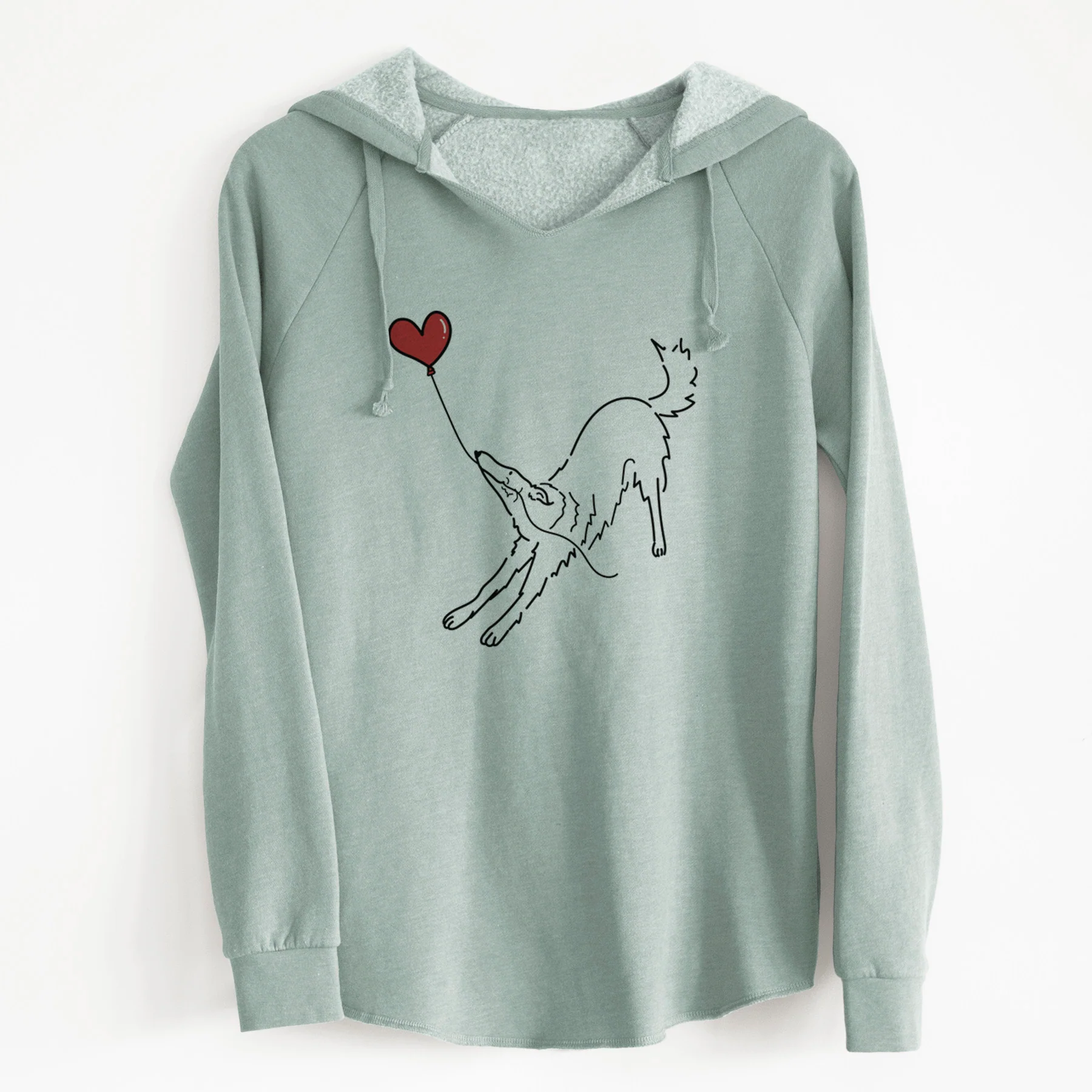Borzoi Heart String - Cali Wave Hooded Sweatshirt - Image 7