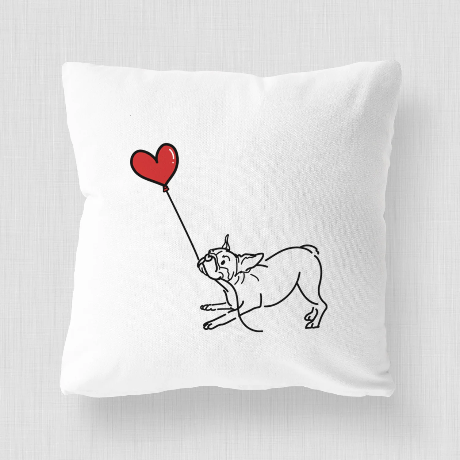 Boston Terrier Heart String - Throw Pillow Cover - Image 4