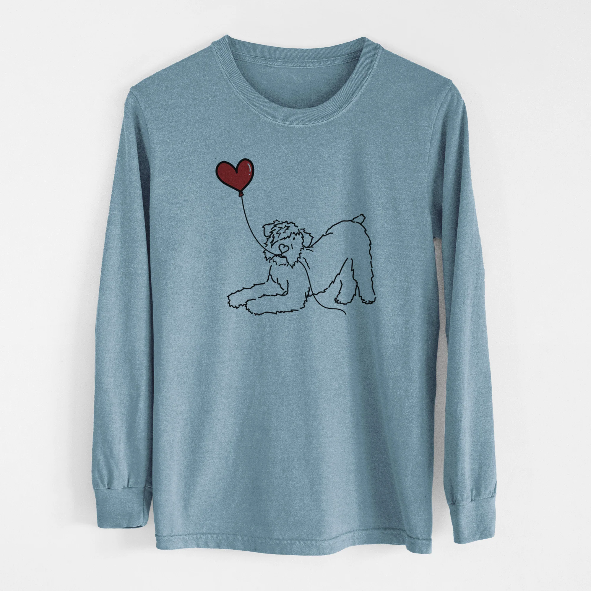Bouvier des Flandres Heart String - Men's Heavyweight 100% Cotton Long Sleeve - Image 8