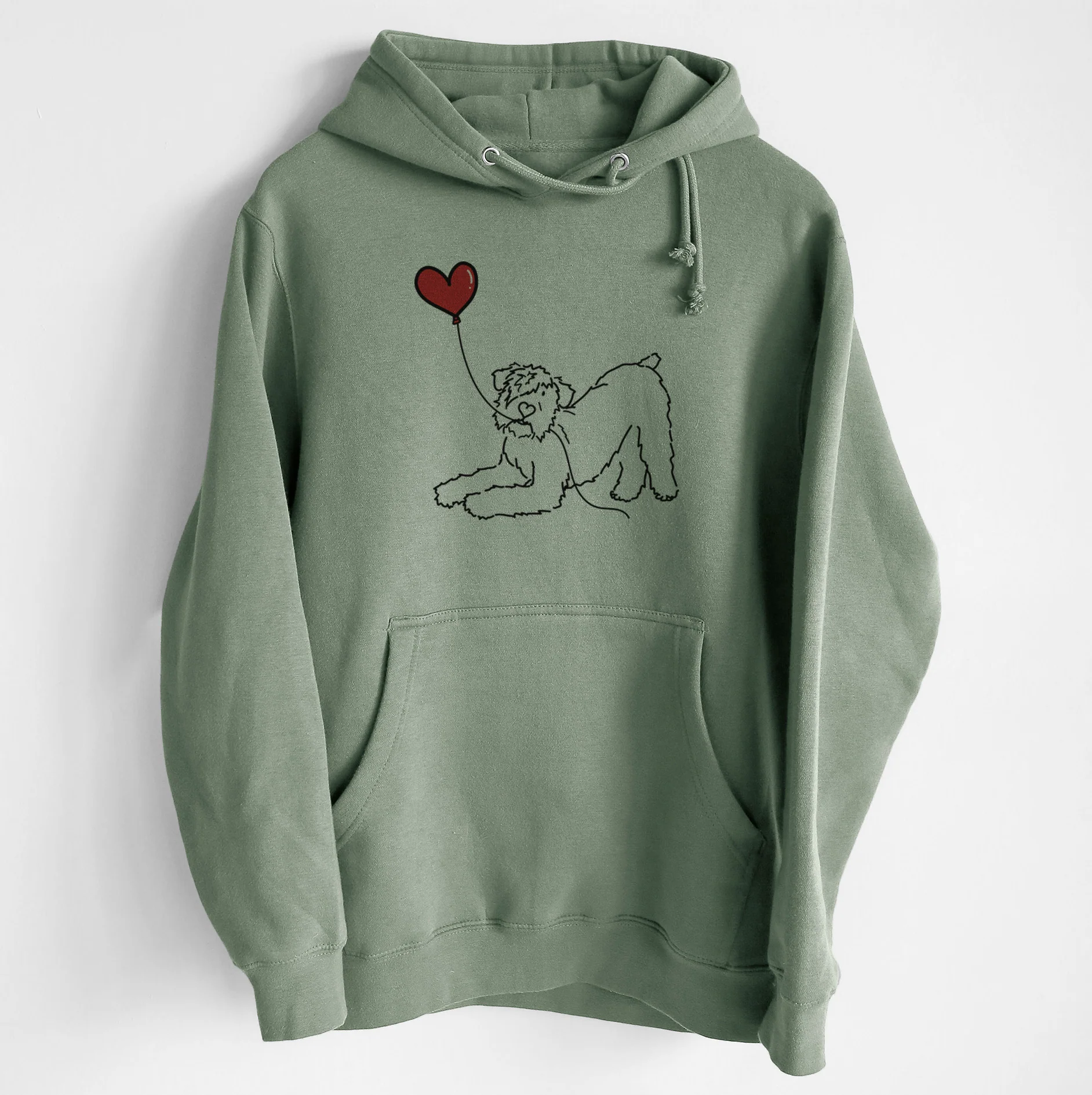 Bouvier des Flandres Heart String - Heavyweight Fleece Hoodie - Image 6