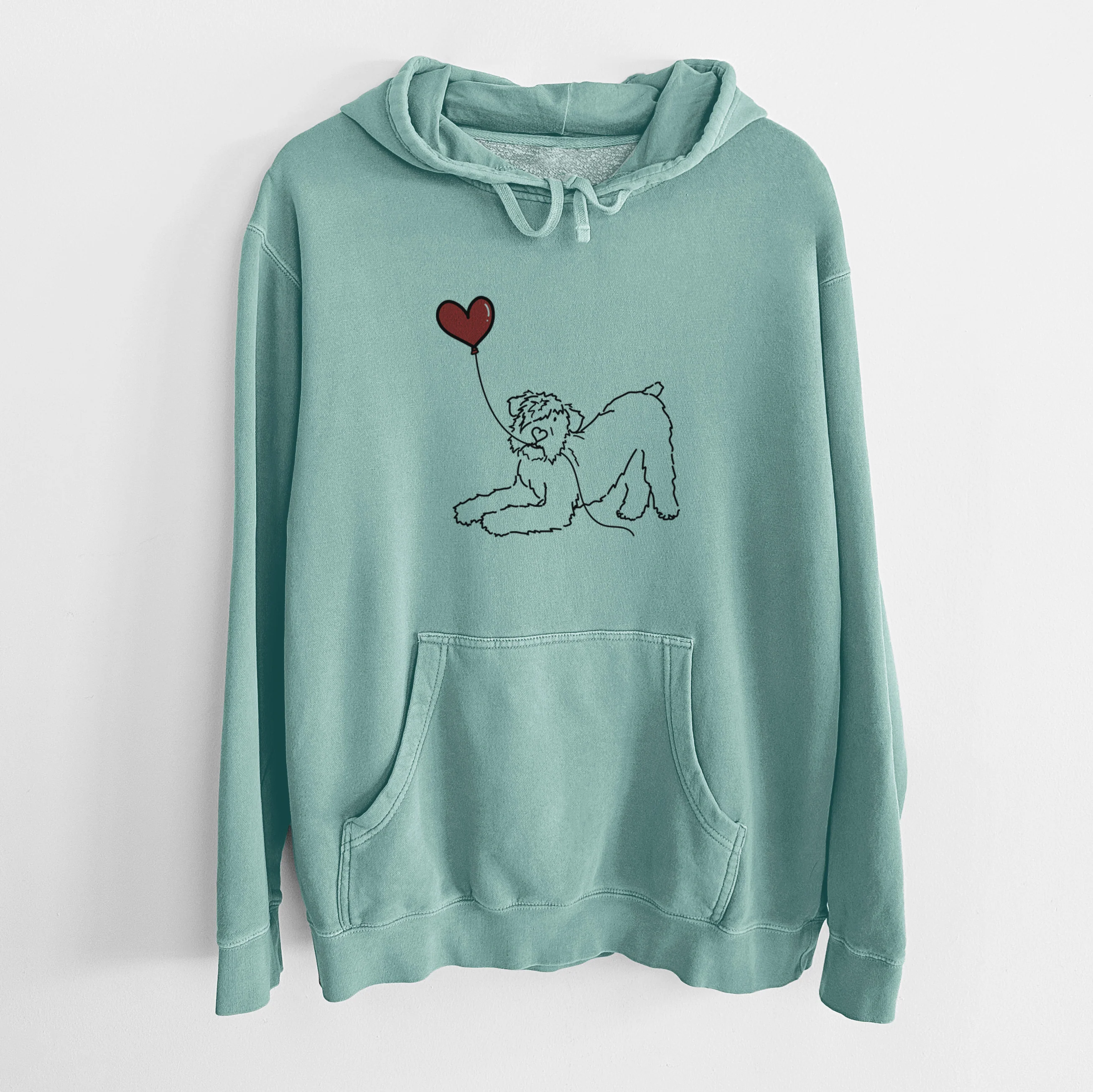 Bouvier des Flandres Heart String - Unisex Pigment Dyed Hoodie - Image 10