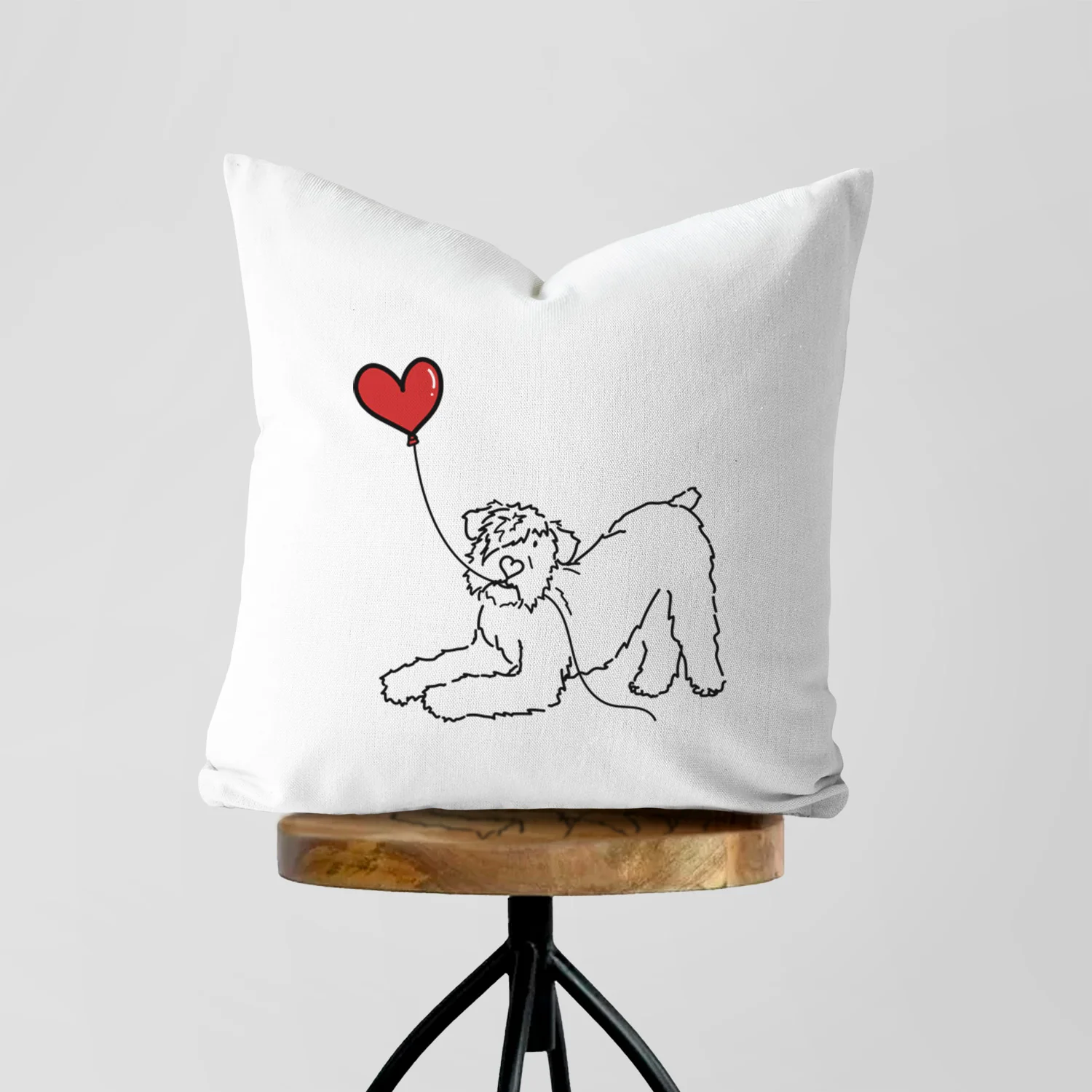 Bouvier des Flandres Heart String - Throw Pillow Cover